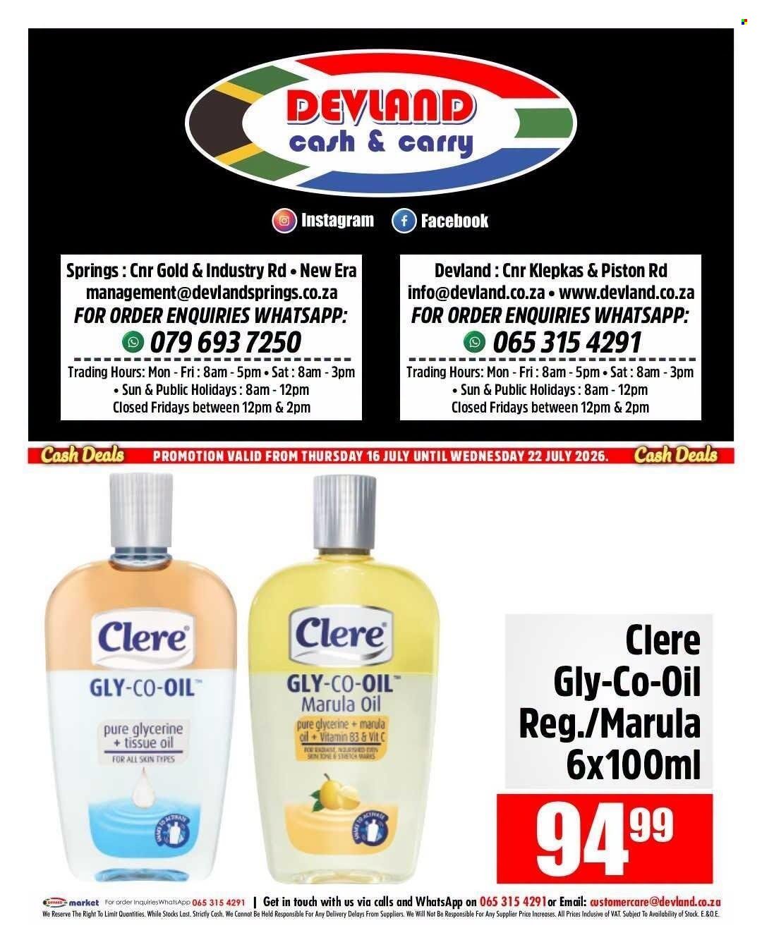 DEVLAND specials - From Thursday 16 Jul 2026