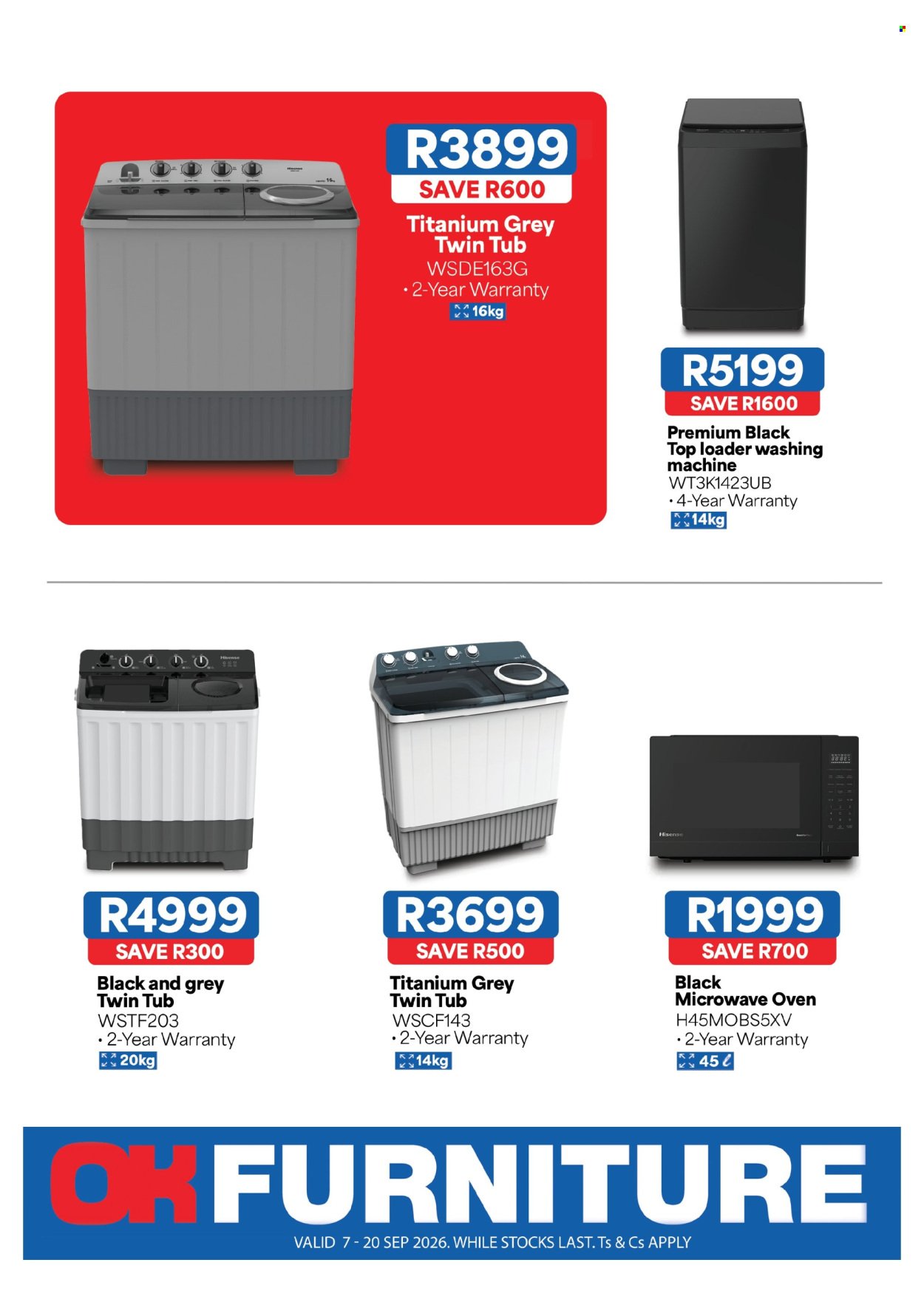 OK FURNITURE specials - From Monday 7 Sept 2026