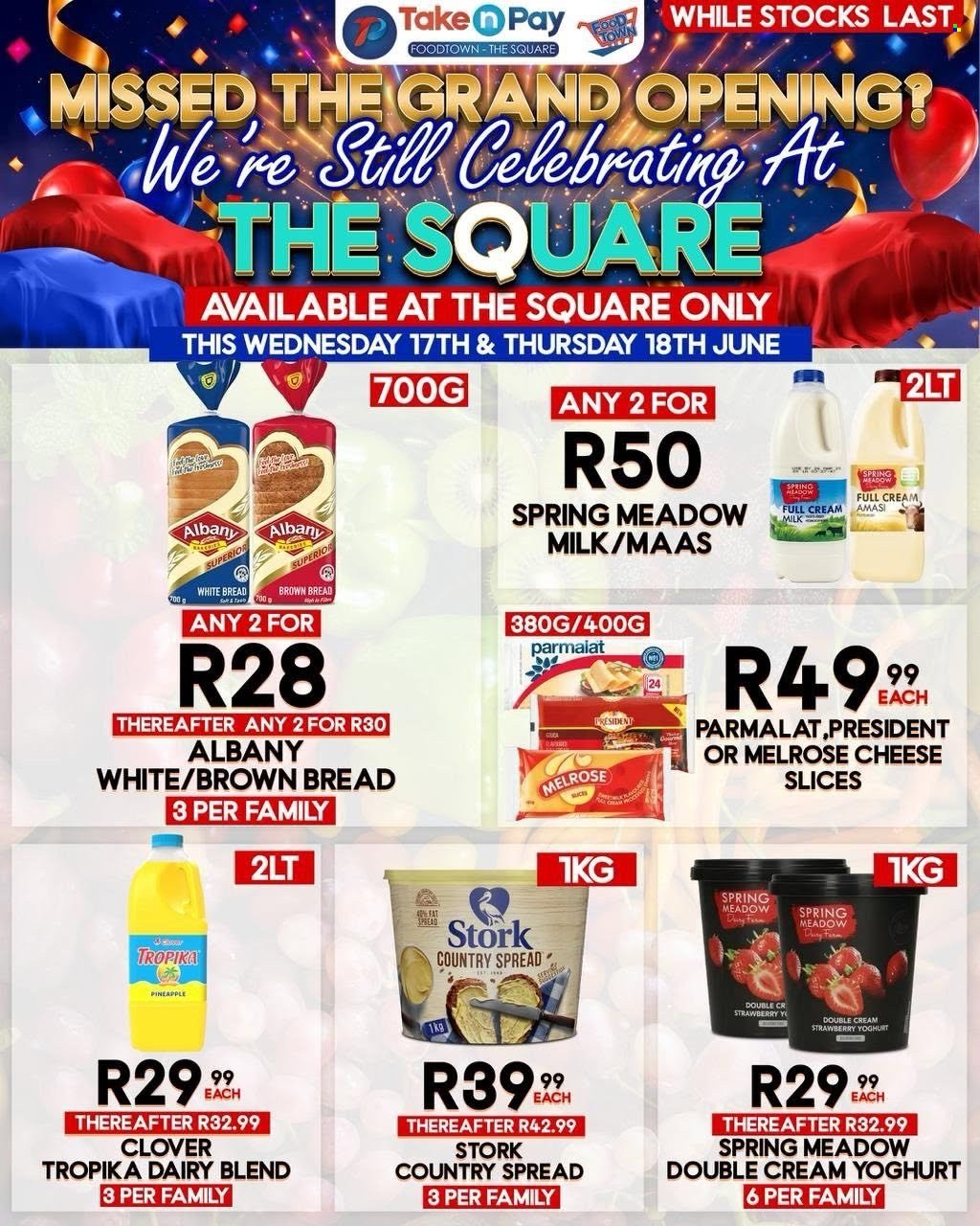 TAKE N PAY specials - From Wednesday 17 Jun 2026
