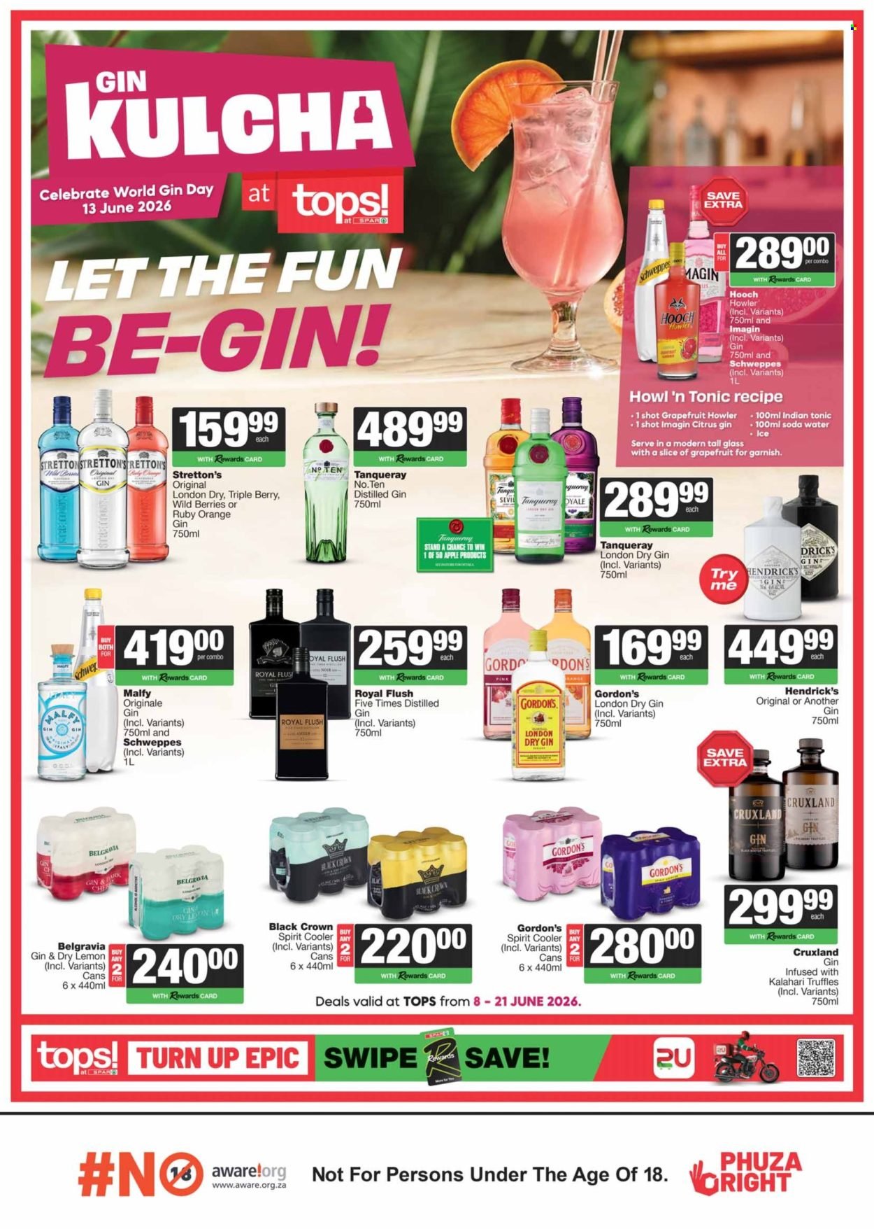 TOPS AT SPAR specials - Gin kulcha