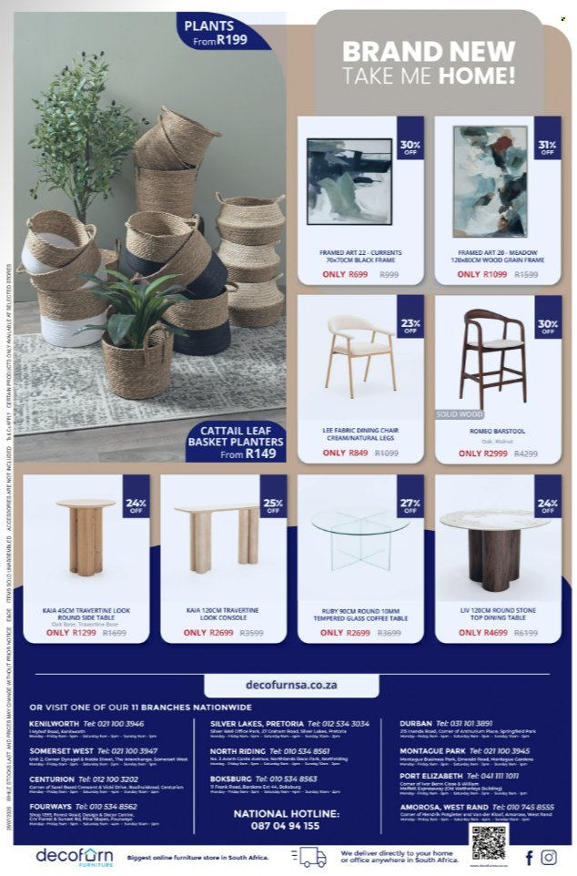 DECOFURN FURNITURE specials - August 2026
