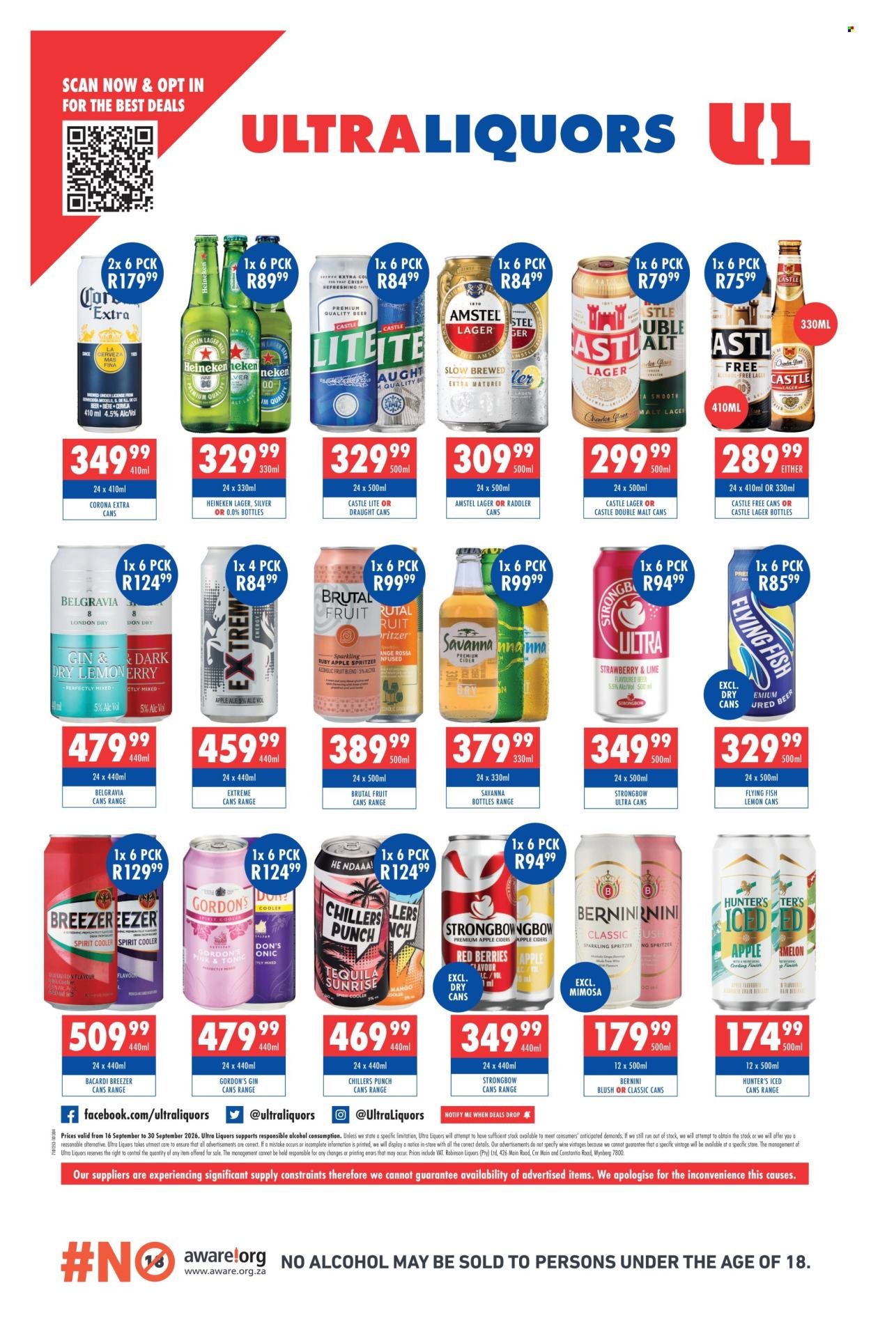 ULTRA LIQUORS specials - From Wednesday 16 Sept 2026
