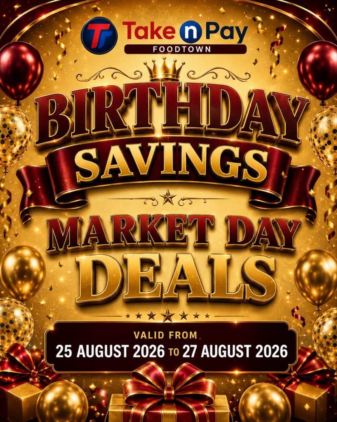 TAKE N PAY specials - From Tuesday 25 Aug 2026
