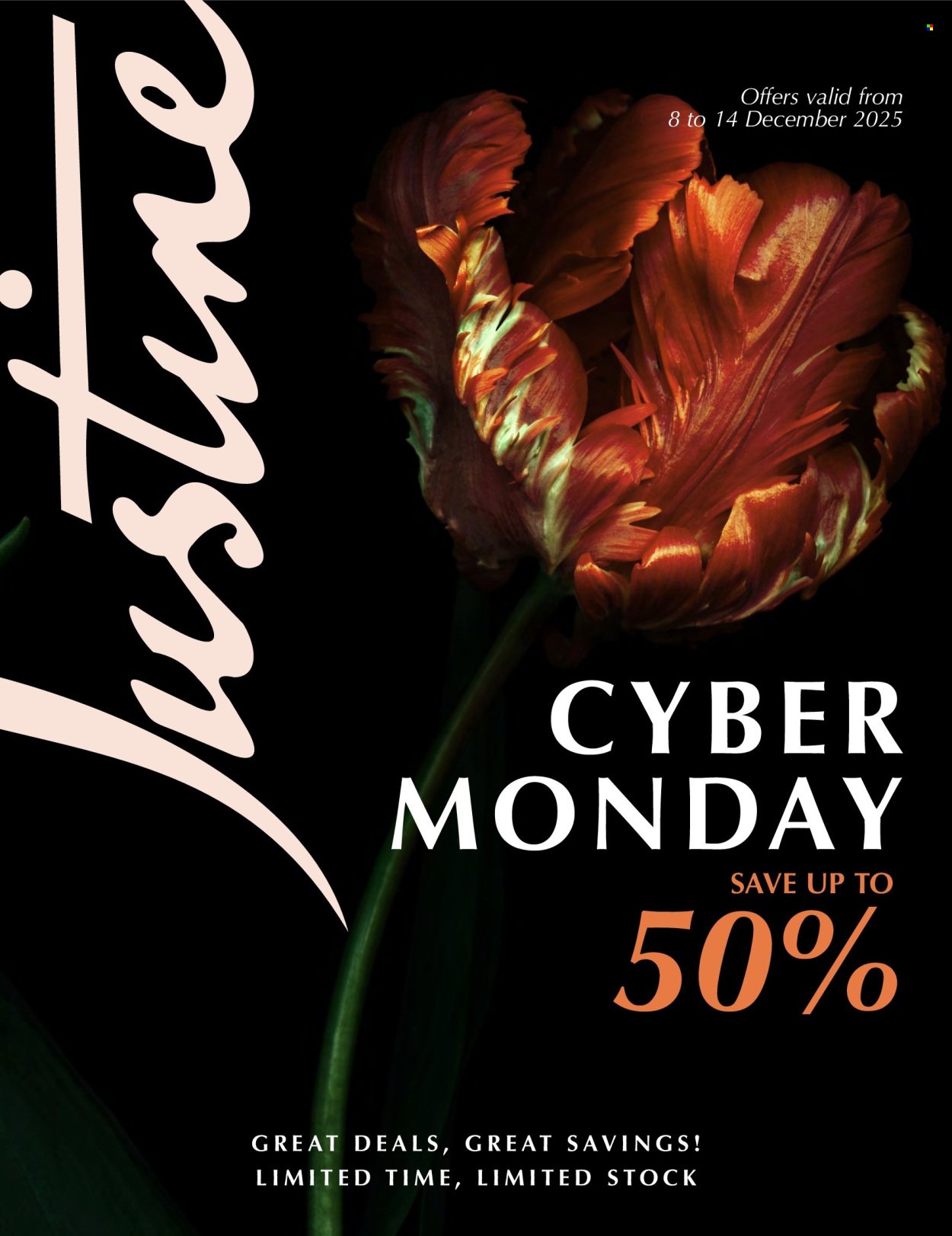 JUSTINE specials - CYBER MONDAY EXCLUSIVE DEALS (2025-12-08 - 2025-12-14) | 1