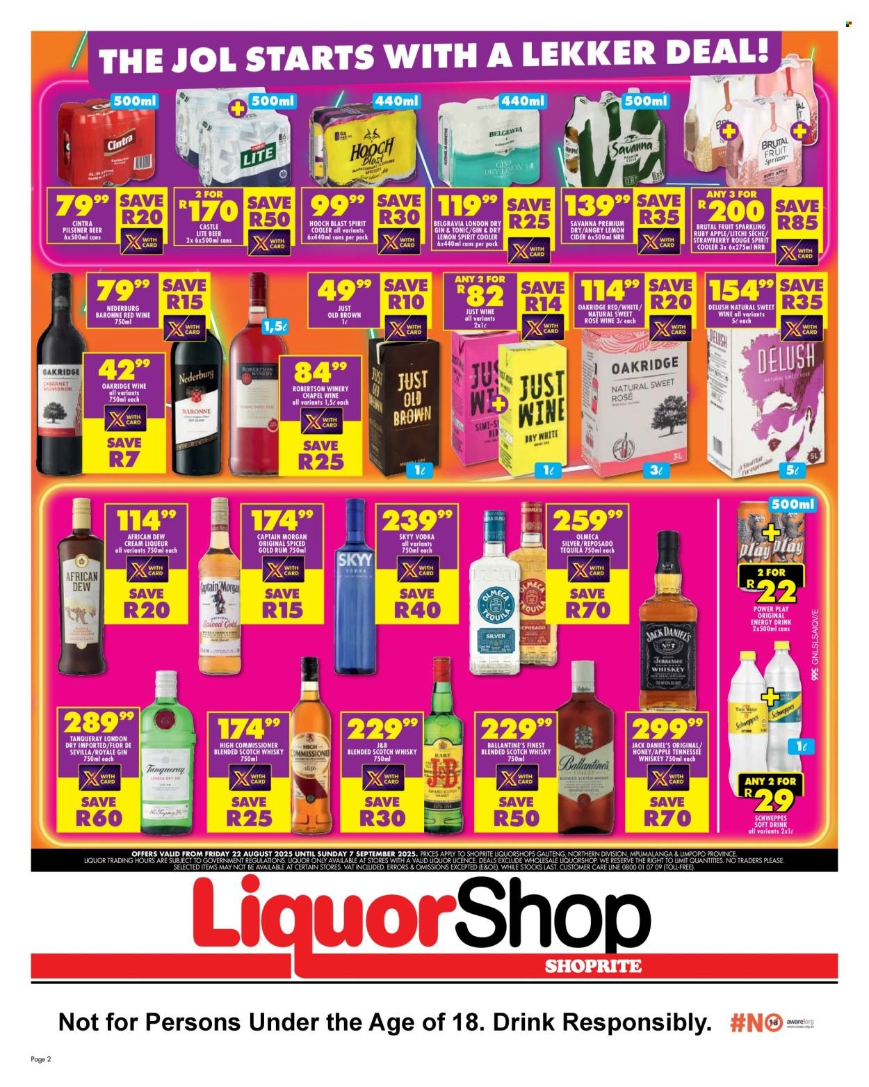 SHOPRITE specials - LiquorShop Major Deals (2025-08-22 - 2025-09-07) | 2