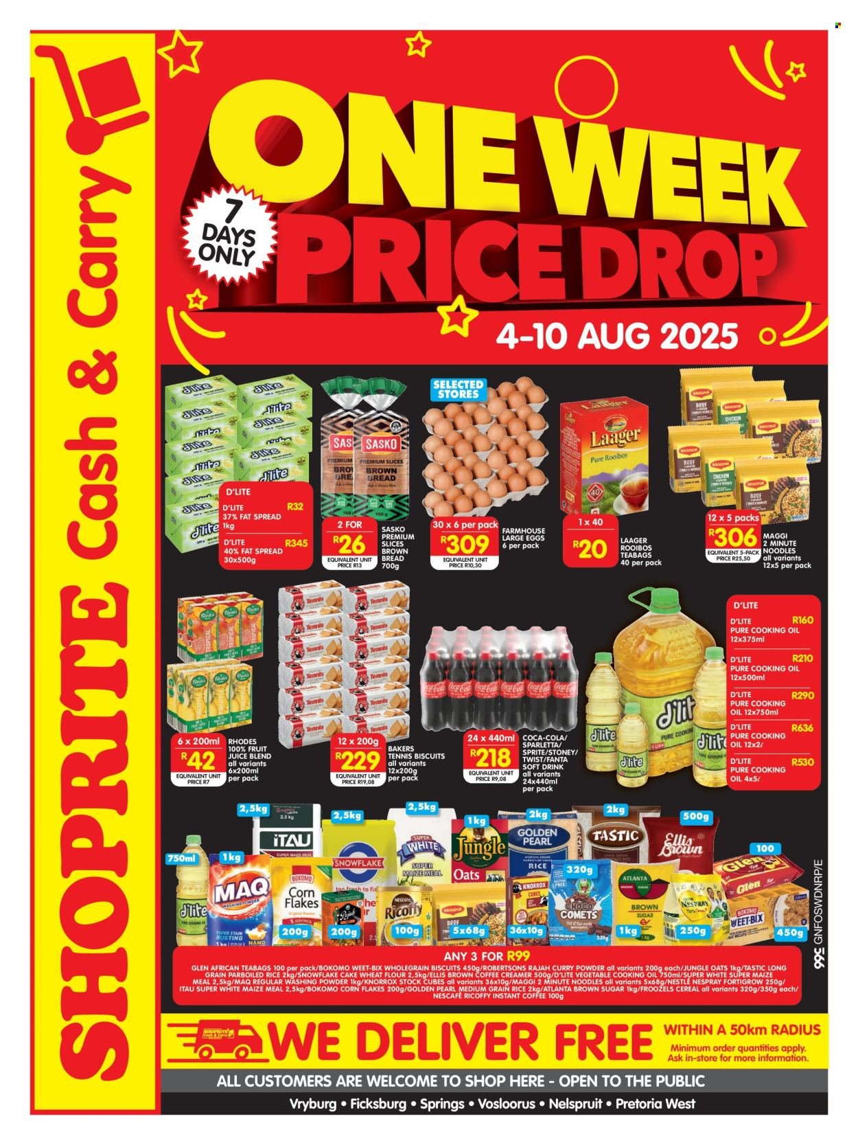 SHOPRITE specials - Cash & Carry Price Drop Selected Stores (2025-08-04 - 2025-08-10) | 1