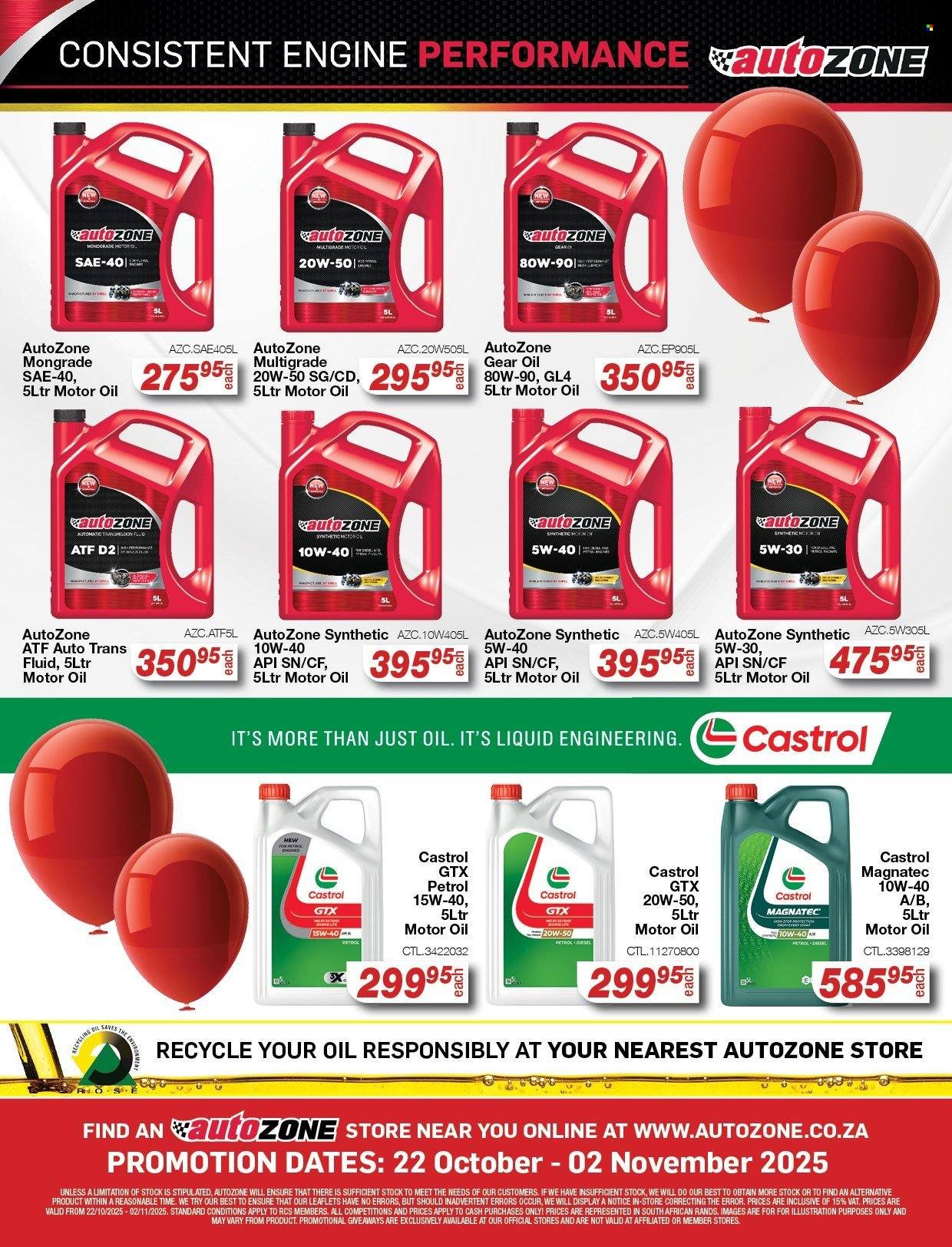 AUTOZONE specials - October (2025-10-22 - 2025-11-02) | 22