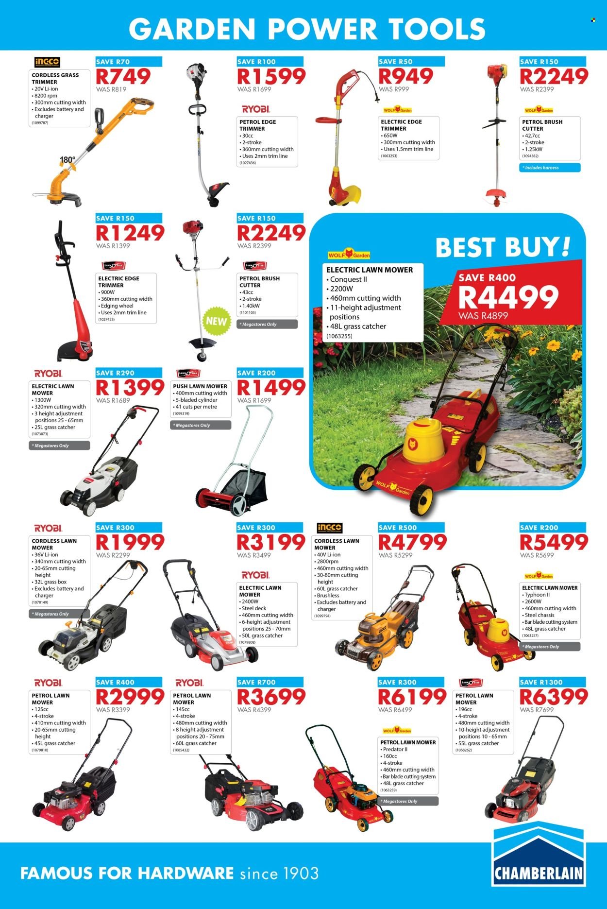 CHAMBERLAIN specials - From Thursday 13 Aug 2026