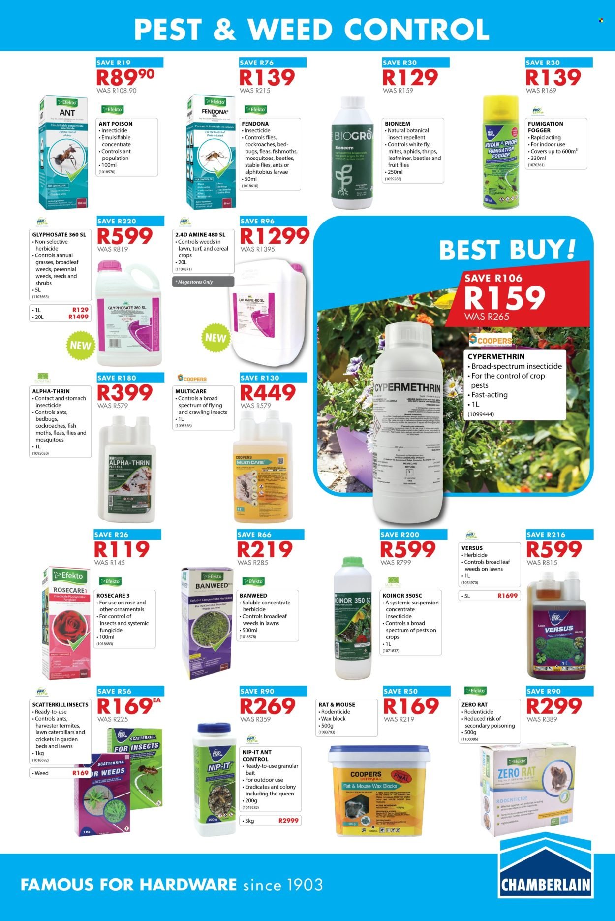 CHAMBERLAIN specials - From Thursday 13 Aug 2026