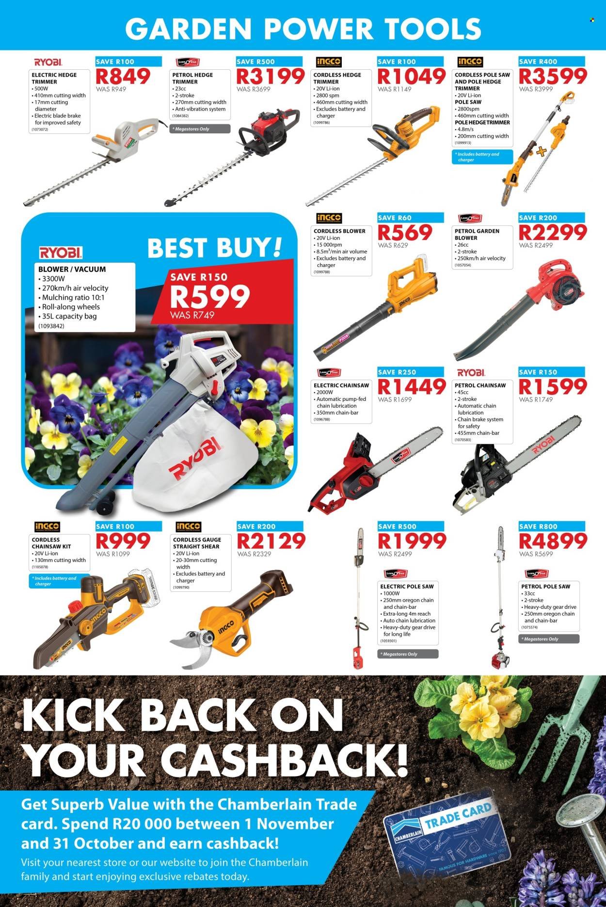 CHAMBERLAIN specials - From Thursday 13 Aug 2026