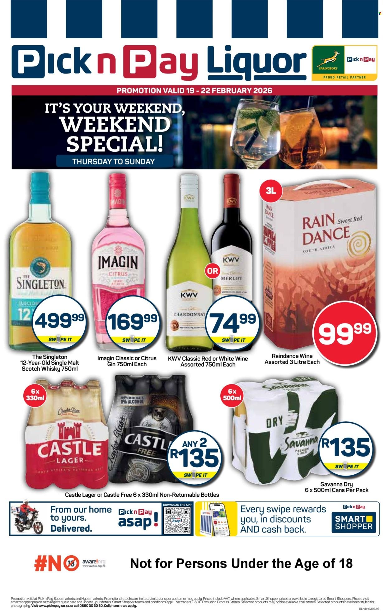 PICK N PAY specials - Weekend Liquor Specials (2026-02-19 - 2026-02-22) | 1