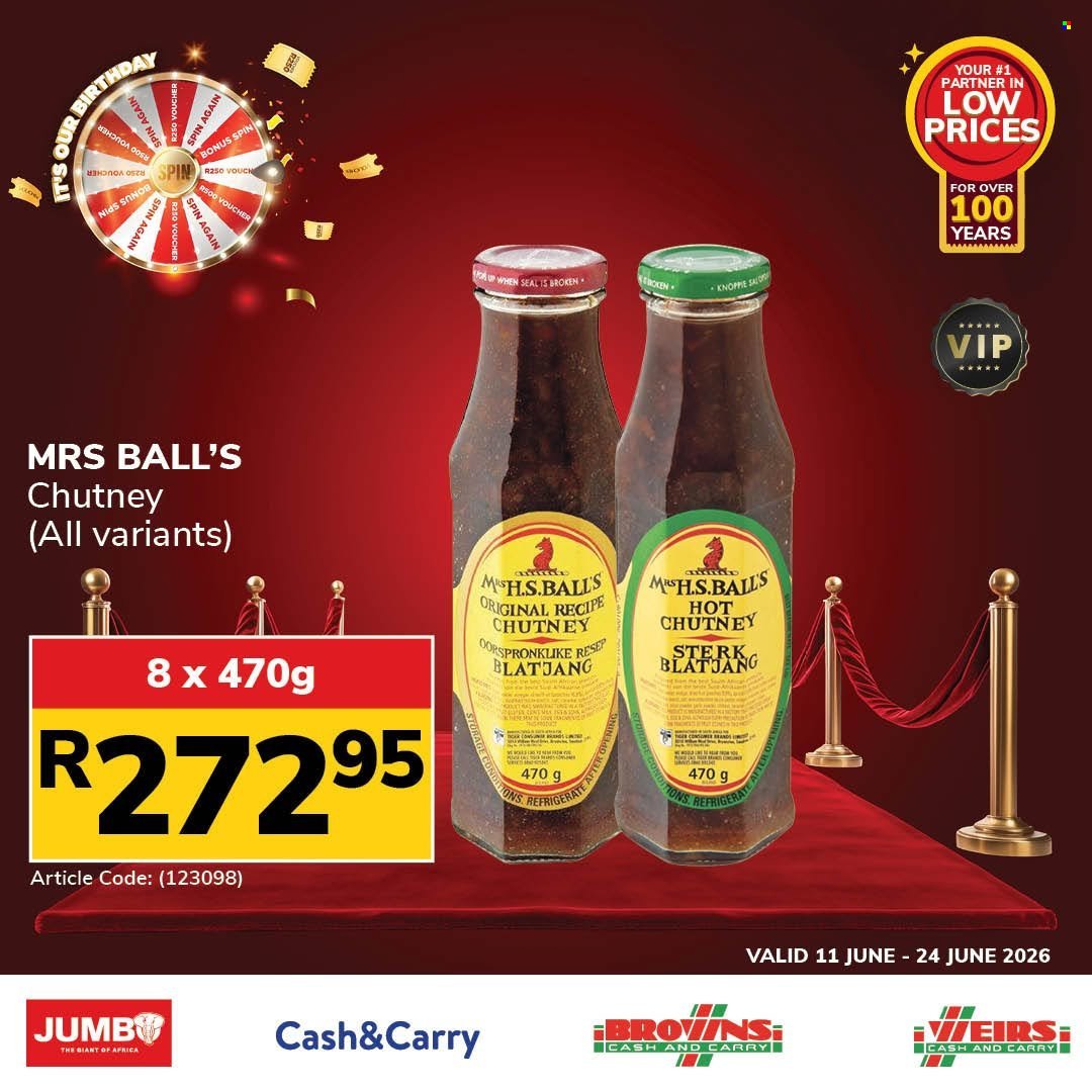 JUMBO CASH & CARRY specials - From Thursday 11 Jun 2026