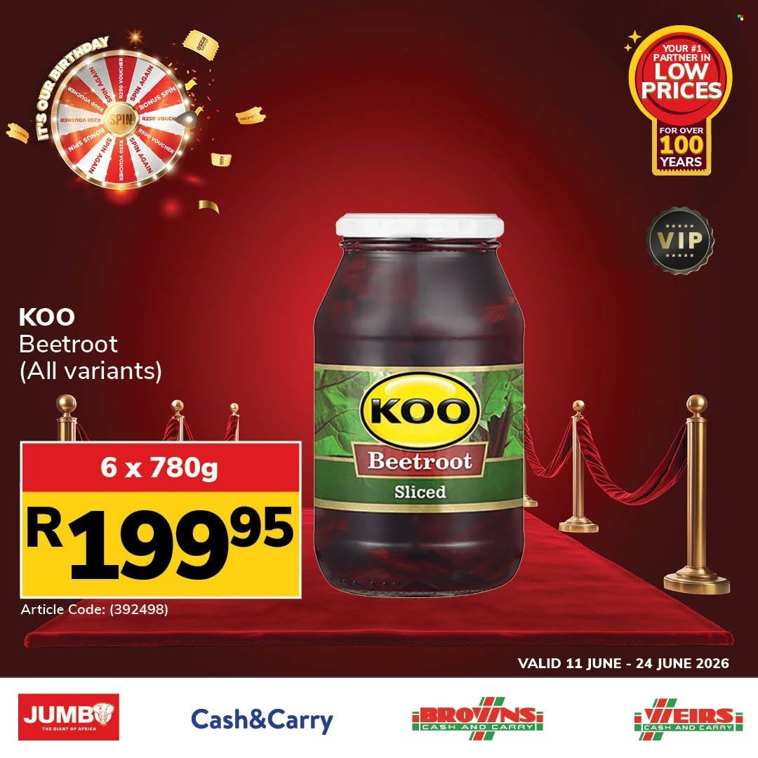 JUMBO CASH & CARRY specials - From Thursday 11 Jun 2026