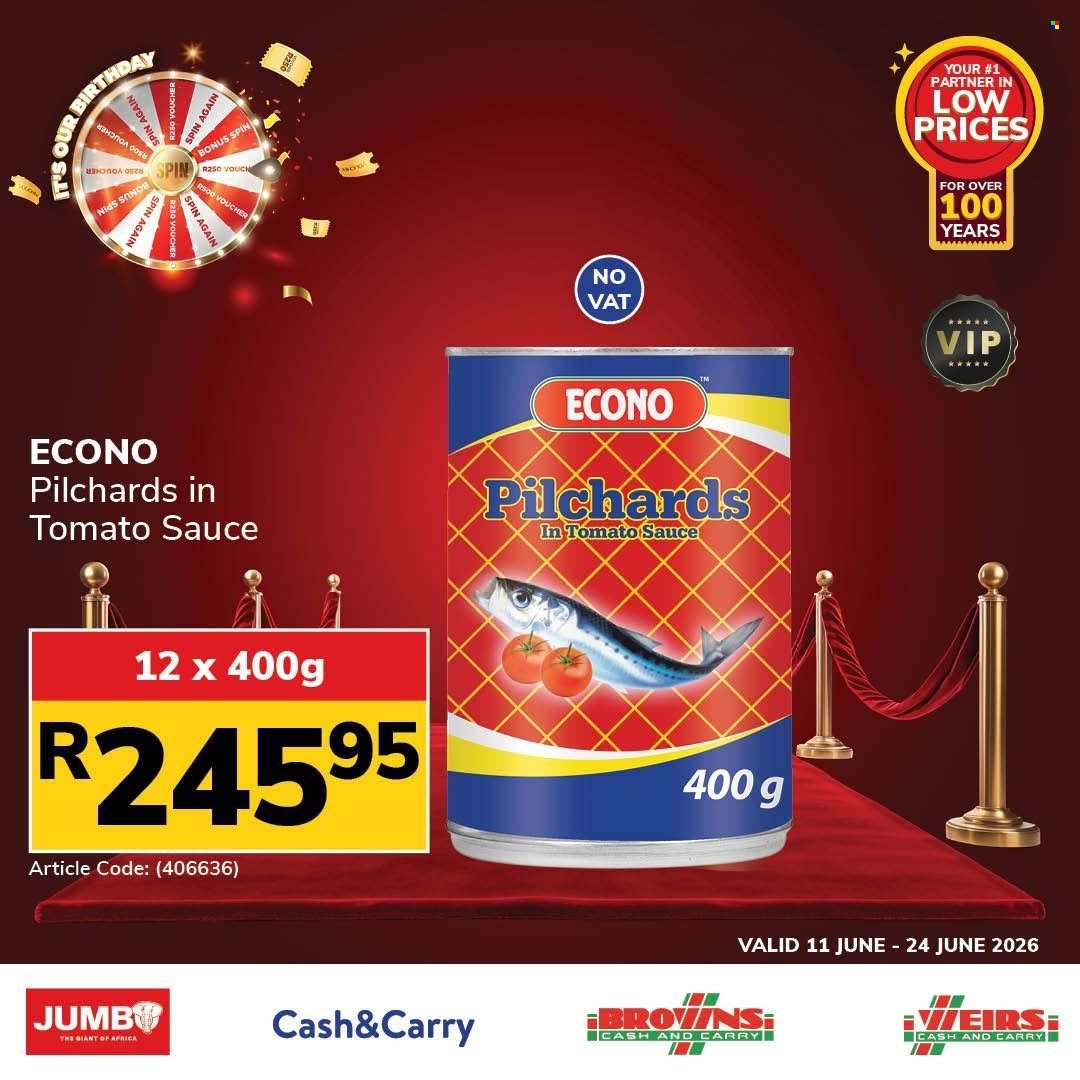 JUMBO CASH & CARRY specials - From Thursday 11 Jun 2026