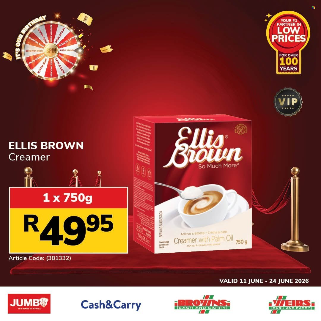 JUMBO CASH & CARRY specials - From Thursday 11 Jun 2026