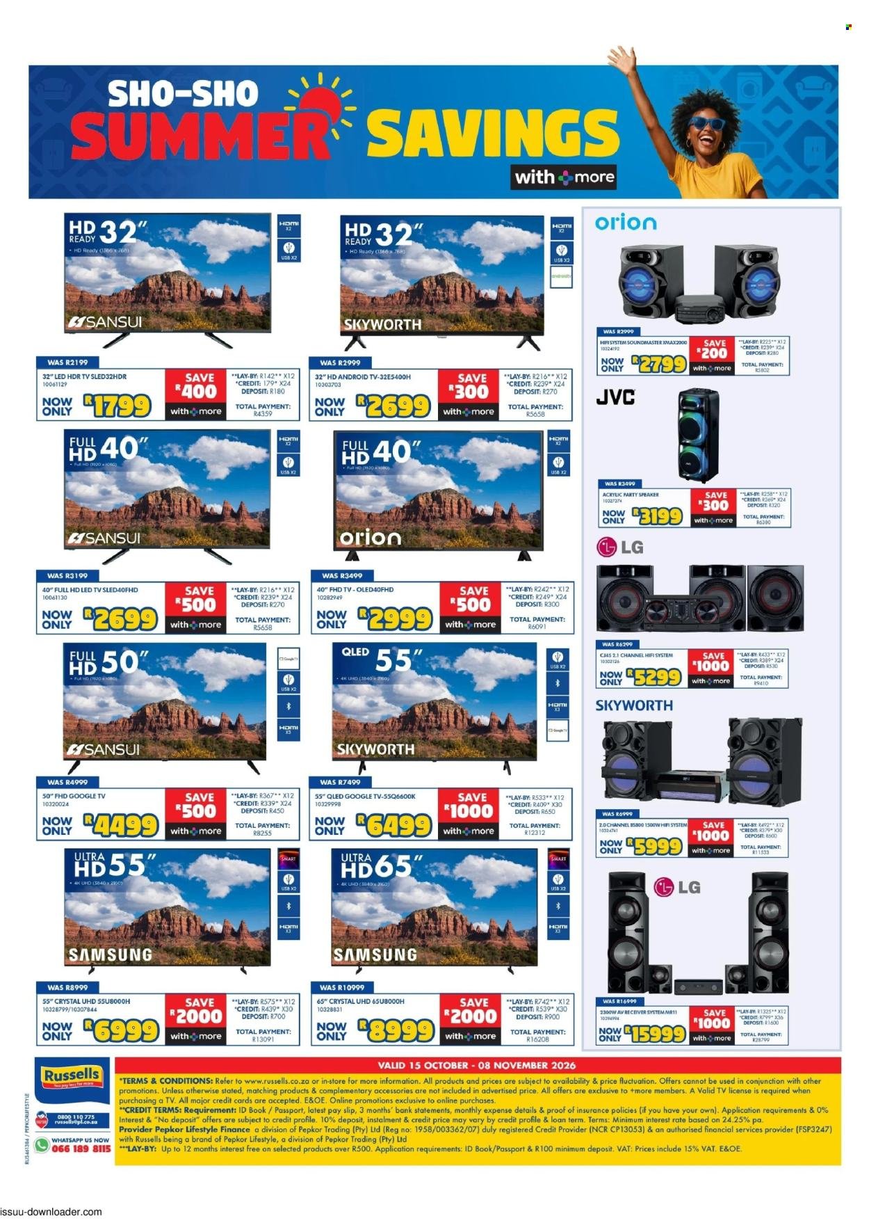 RUSSELLS specials - From Thursday 15 Oct 2026