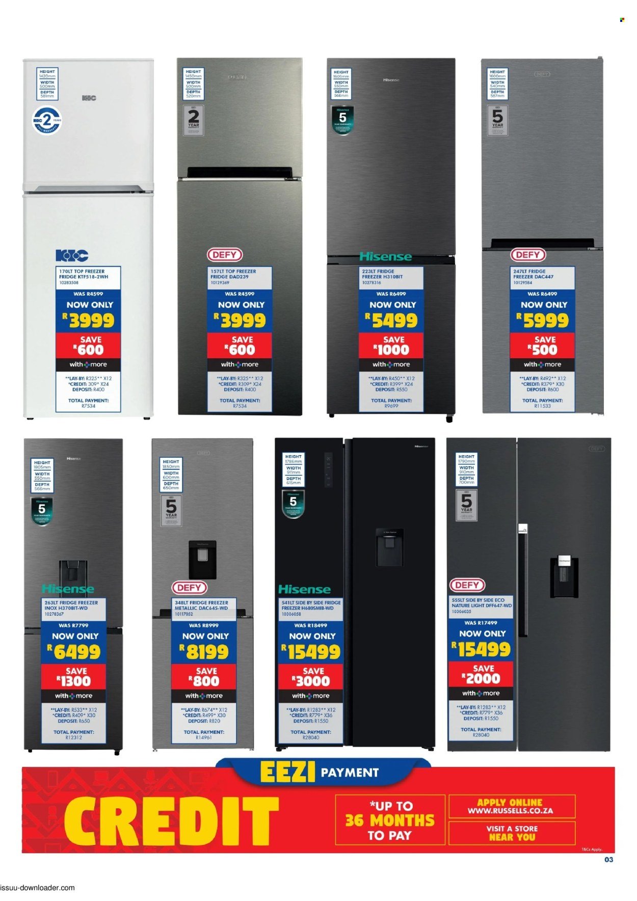 RUSSELLS specials - From Thursday 15 Oct 2026