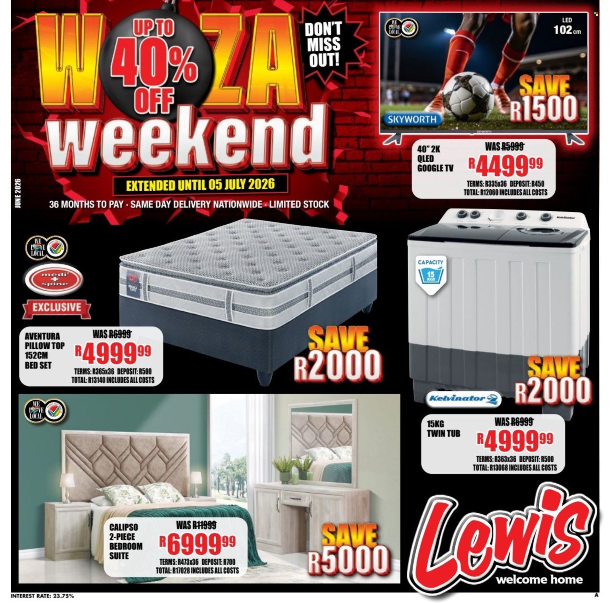 LEWIS specials - From Monday 22 Jun 2026