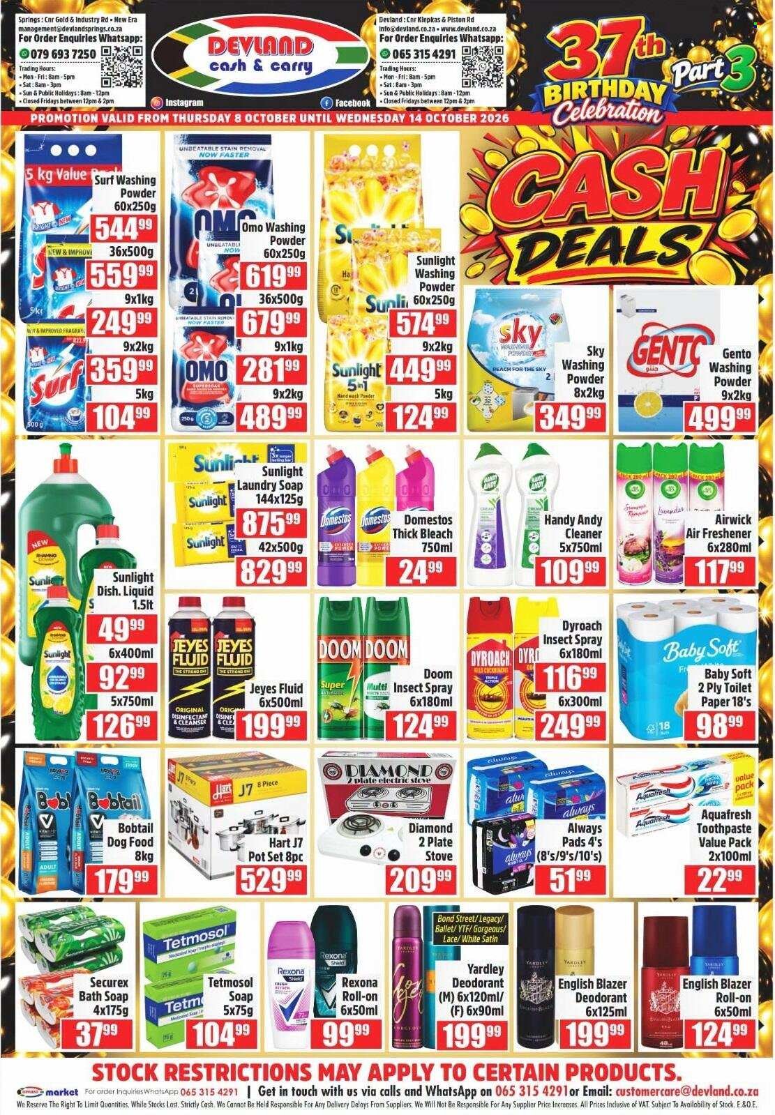 DEVLAND specials - From Thursday 8 Oct 2026