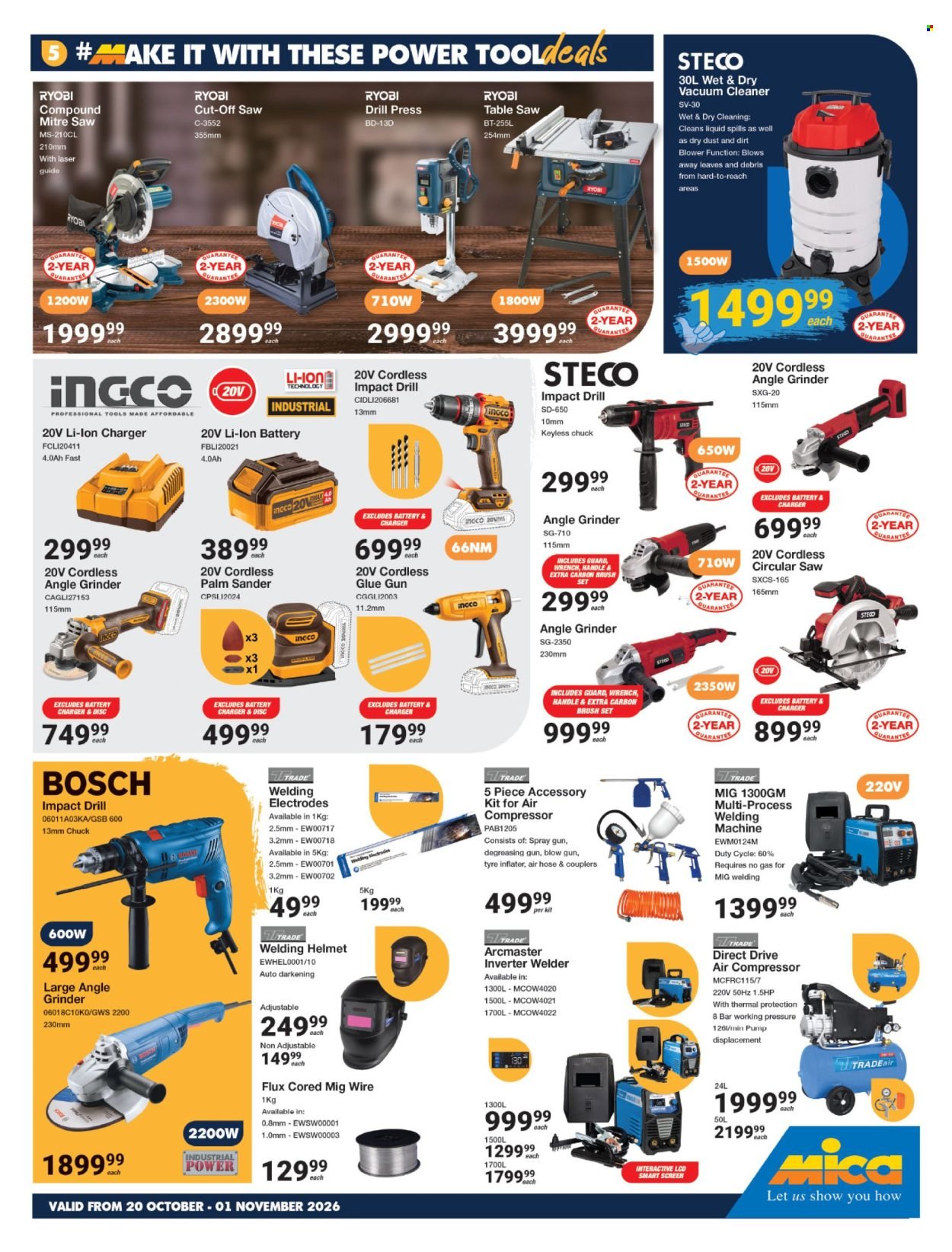MICA specials - From Tuesday 20 Oct 2026