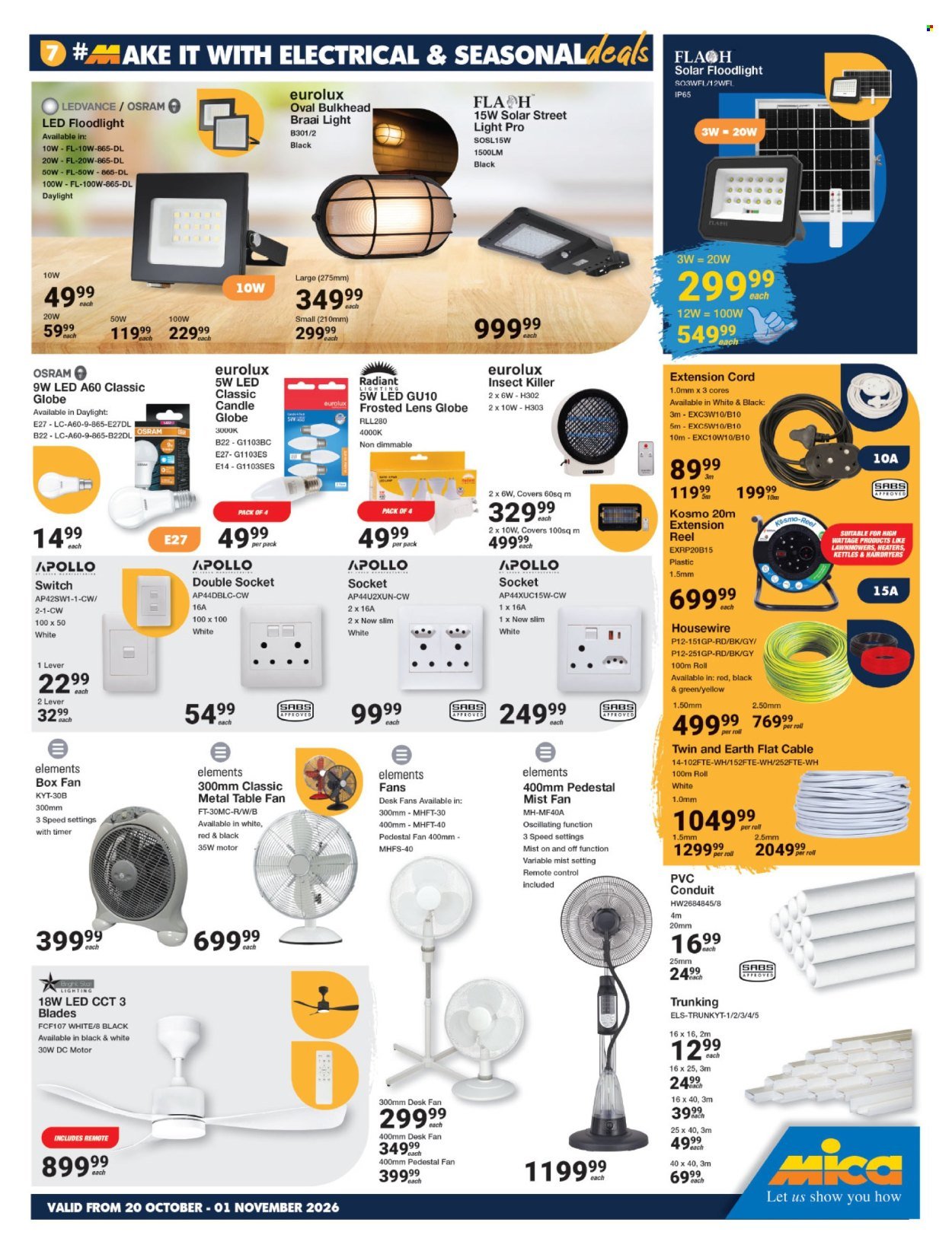 MICA specials - From Tuesday 20 Oct 2026