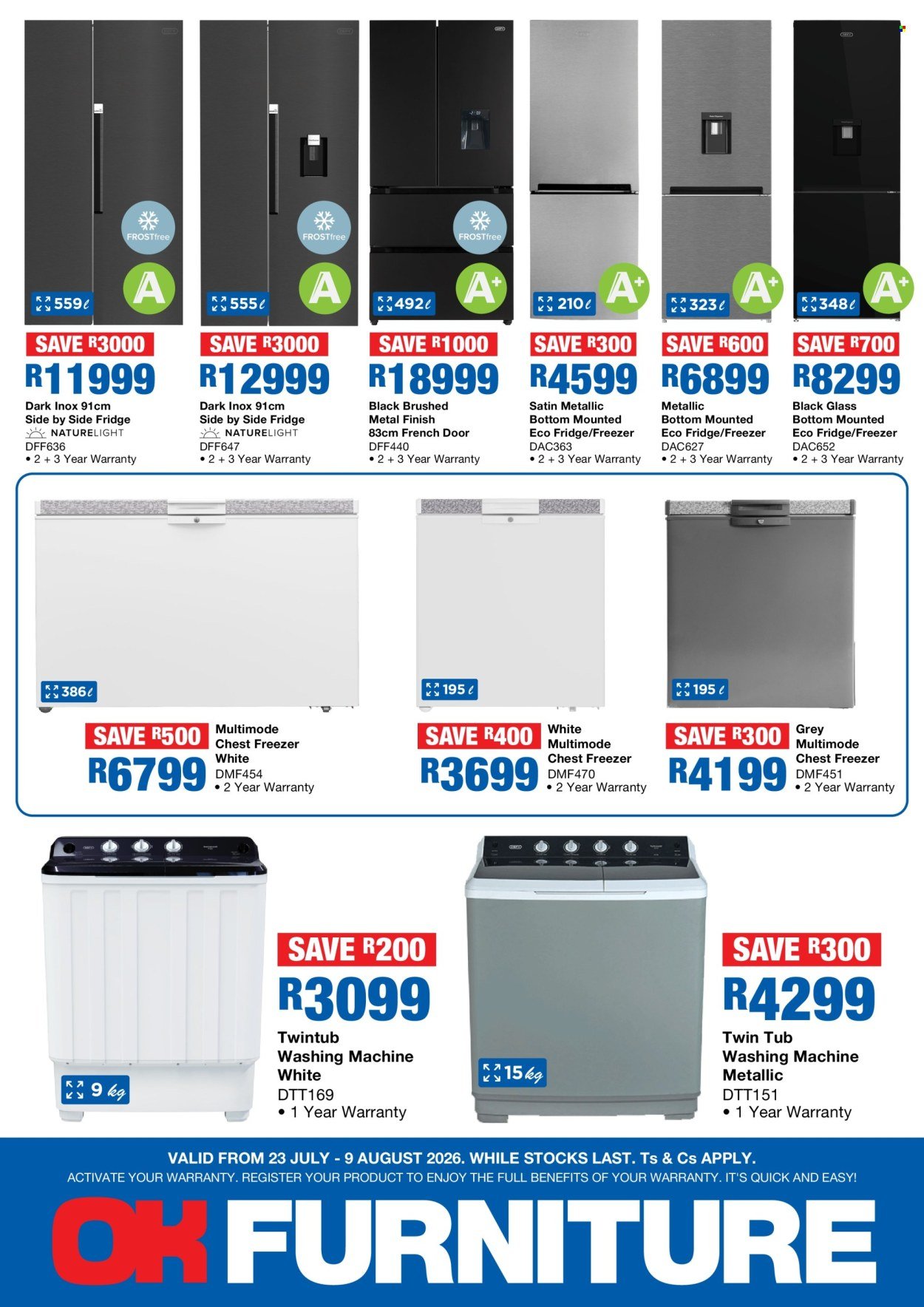 OK FURNITURE specials - From Thursday 23 Jul 2026