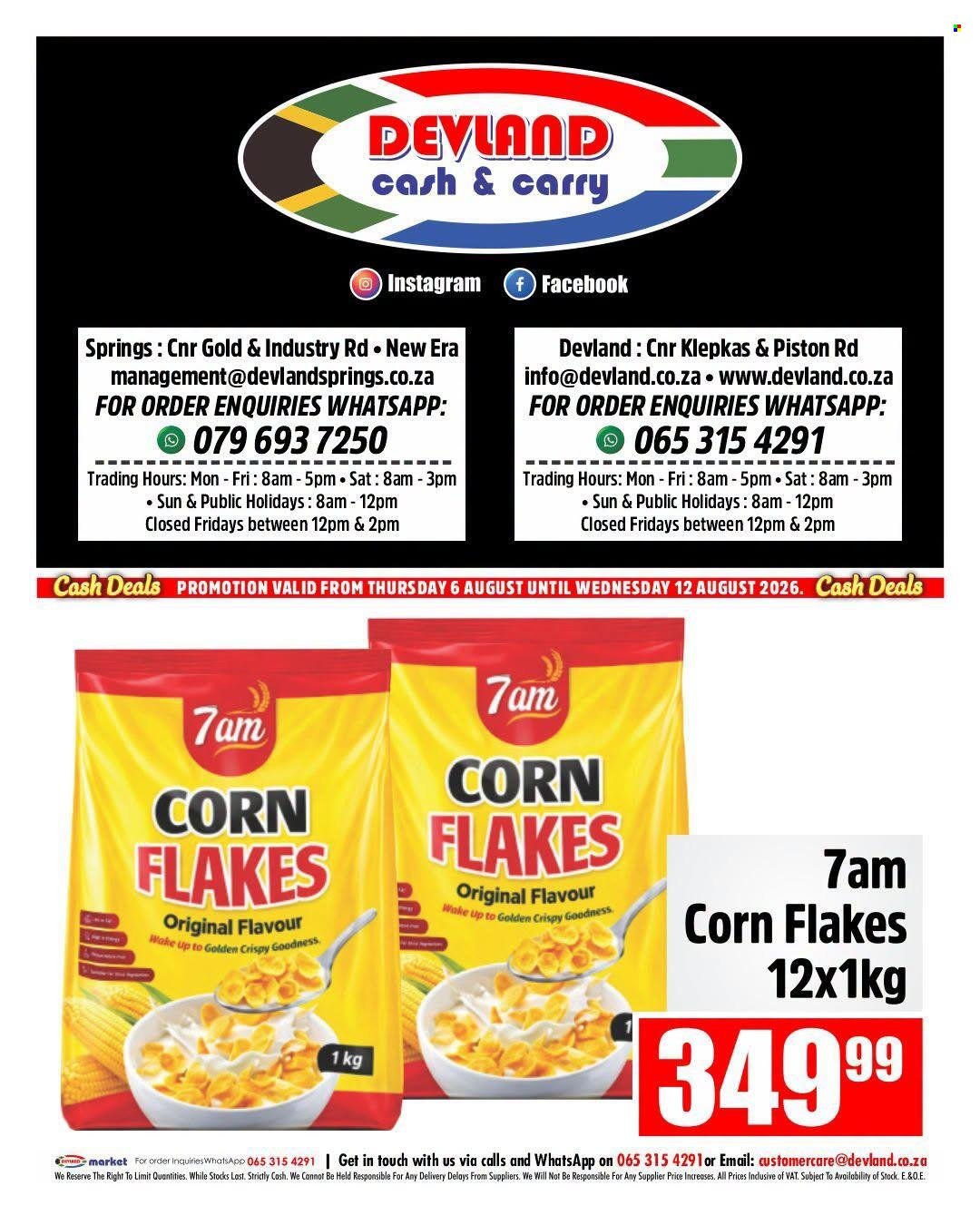 DEVLAND specials - From Thursday 6 Aug 2026