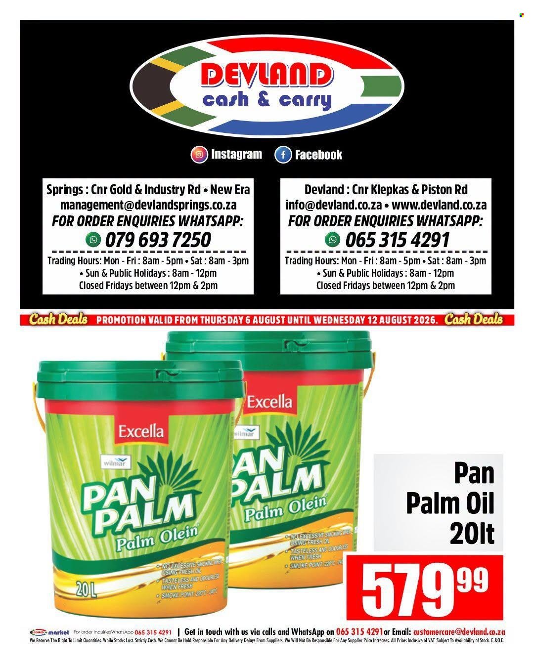 DEVLAND specials - From Thursday 6 Aug 2026