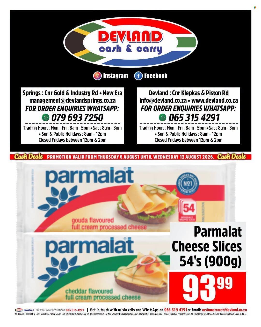 DEVLAND specials - From Thursday 6 Aug 2026