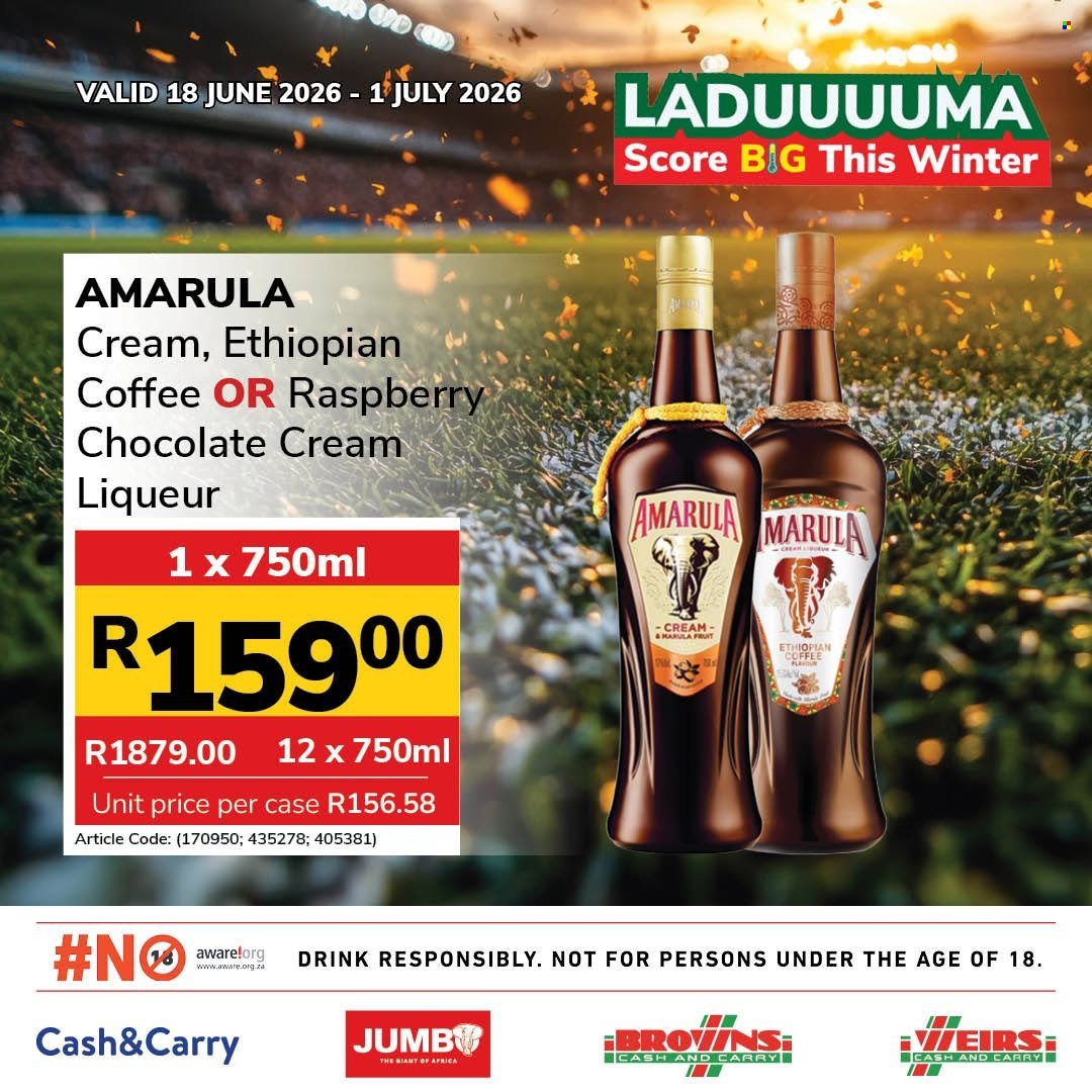 JUMBO CASH & CARRY specials - From Thursday 18 Jun 2026