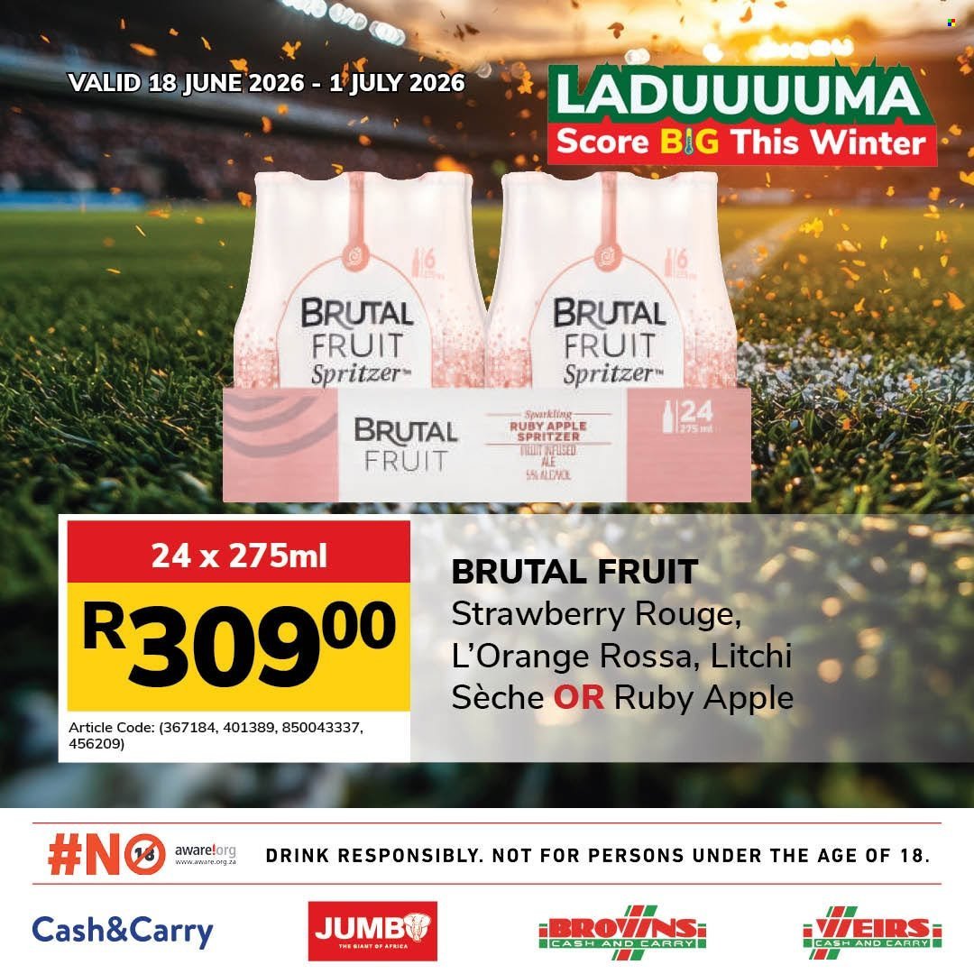 JUMBO CASH & CARRY specials - From Thursday 18 Jun 2026