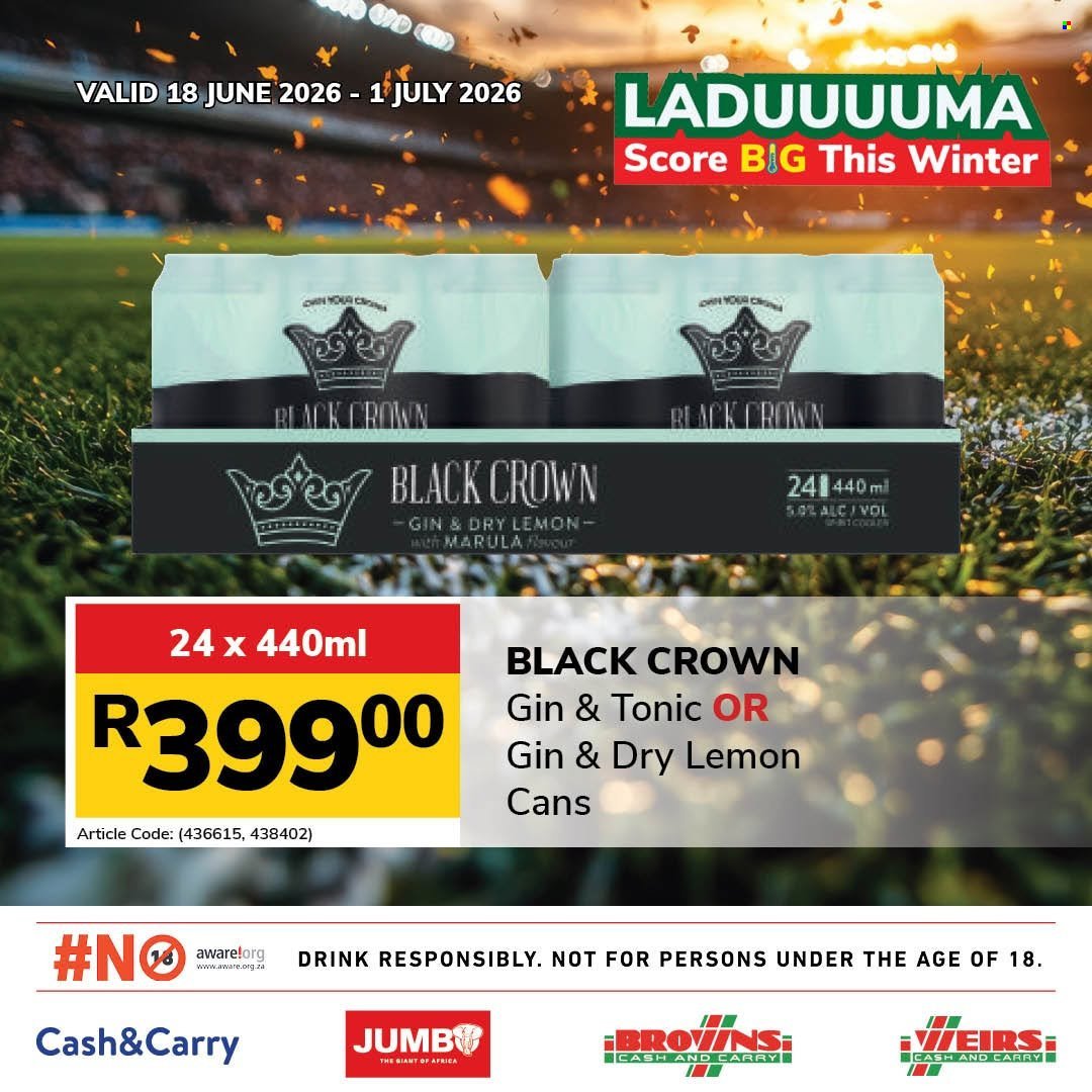 JUMBO CASH & CARRY specials - From Thursday 18 Jun 2026