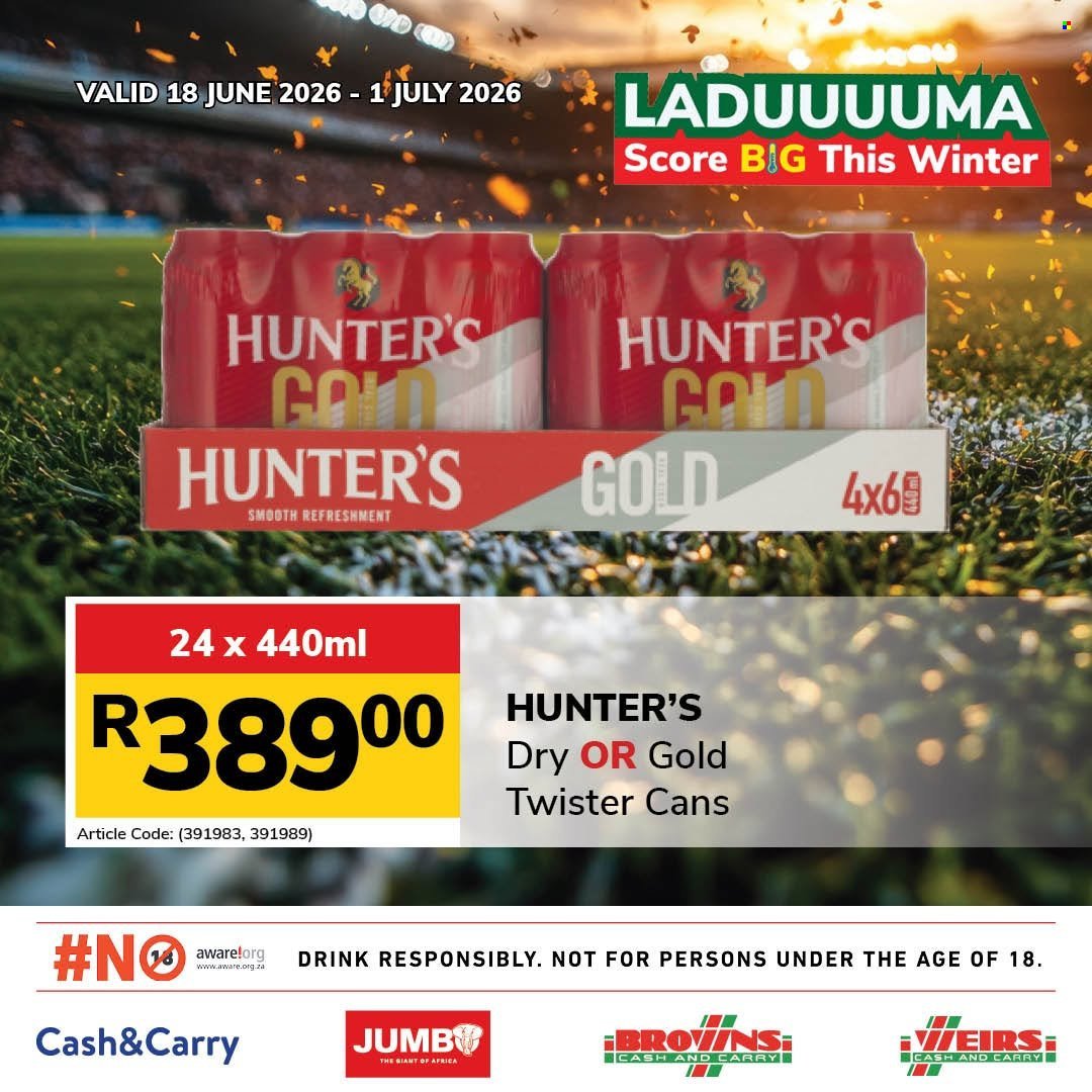 JUMBO CASH & CARRY specials - From Thursday 18 Jun 2026