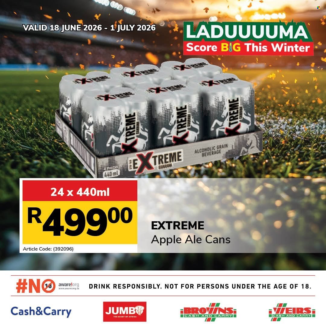 JUMBO CASH & CARRY specials - From Thursday 18 Jun 2026