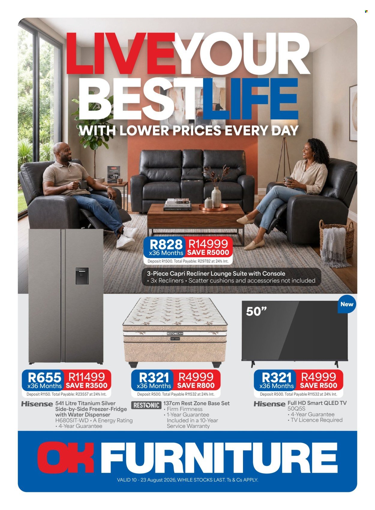 OK FURNITURE specials - From Monday 10 Aug 2026