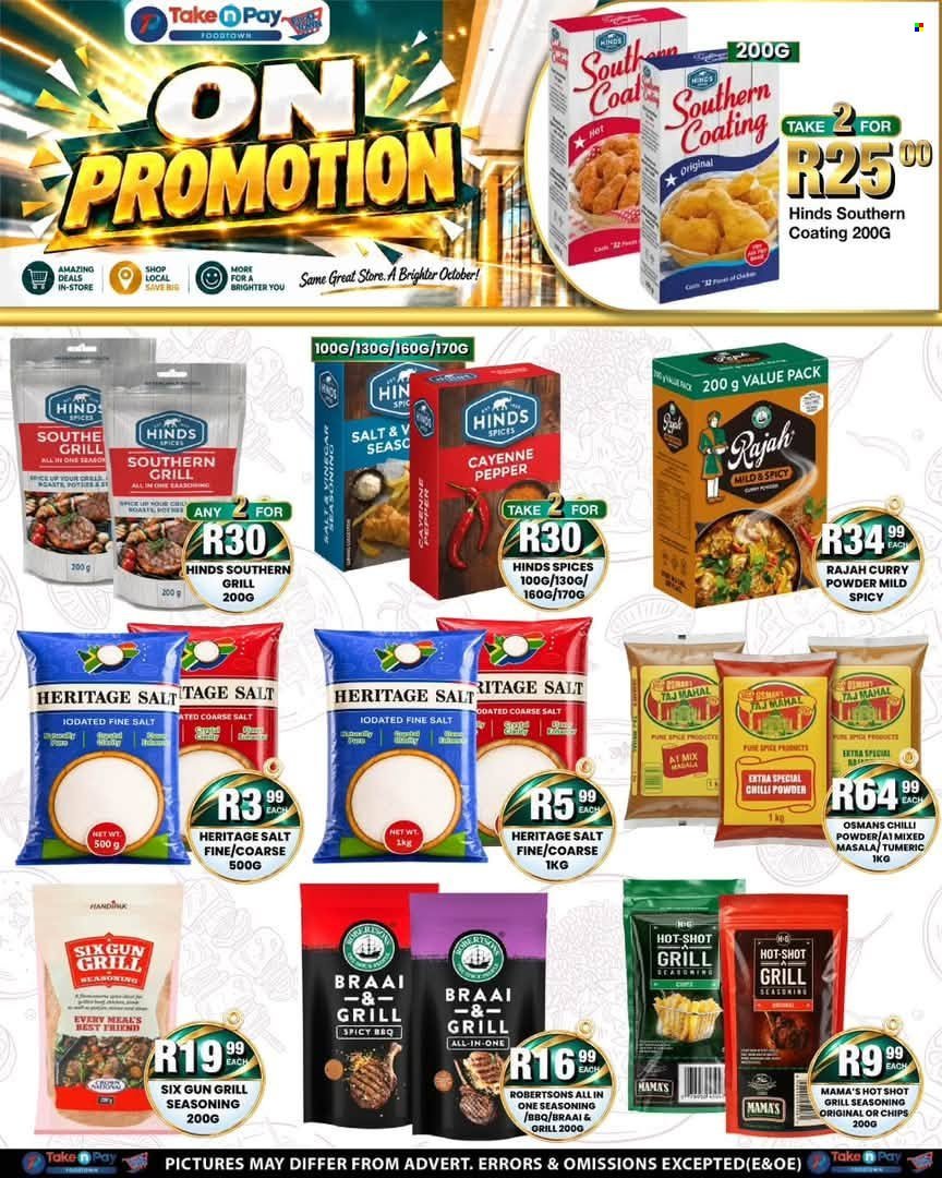 TAKE N PAY specials - From Monday 5 Oct 2026