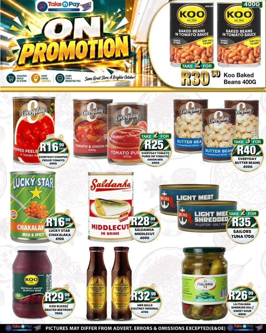 TAKE N PAY specials - From Monday 5 Oct 2026