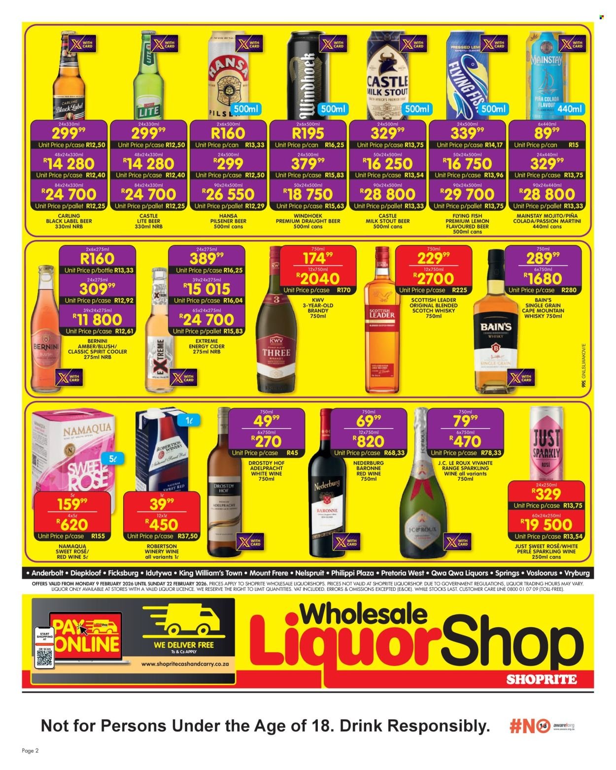SHOPRITE specials - Wholesale LiquorShop Deals Selected Stores (2026-02-09 - 2026-02-22) | 2