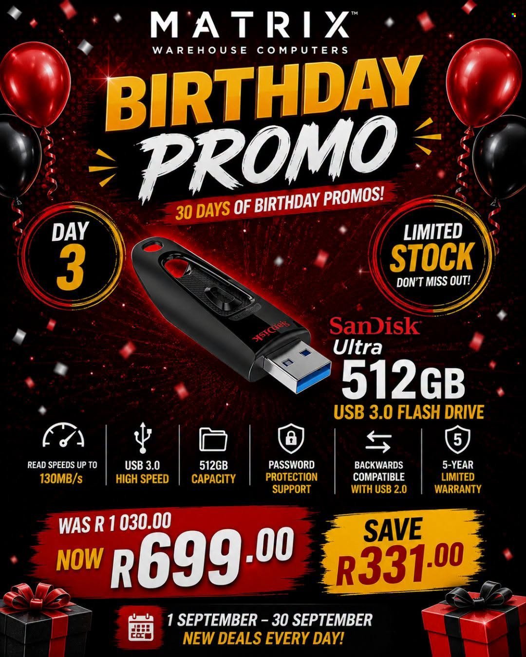 MATRIX WAREHOUSE specials - September 2026