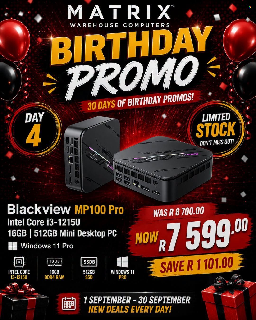 MATRIX WAREHOUSE specials - September 2026