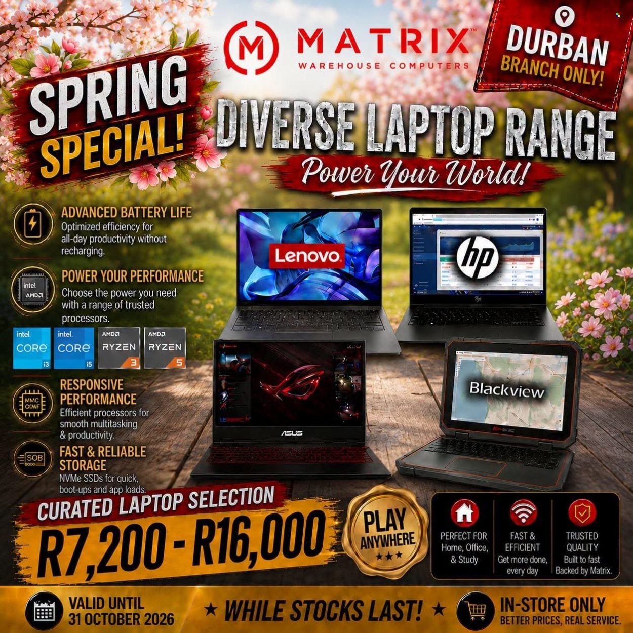 MATRIX WAREHOUSE specials - September 2026