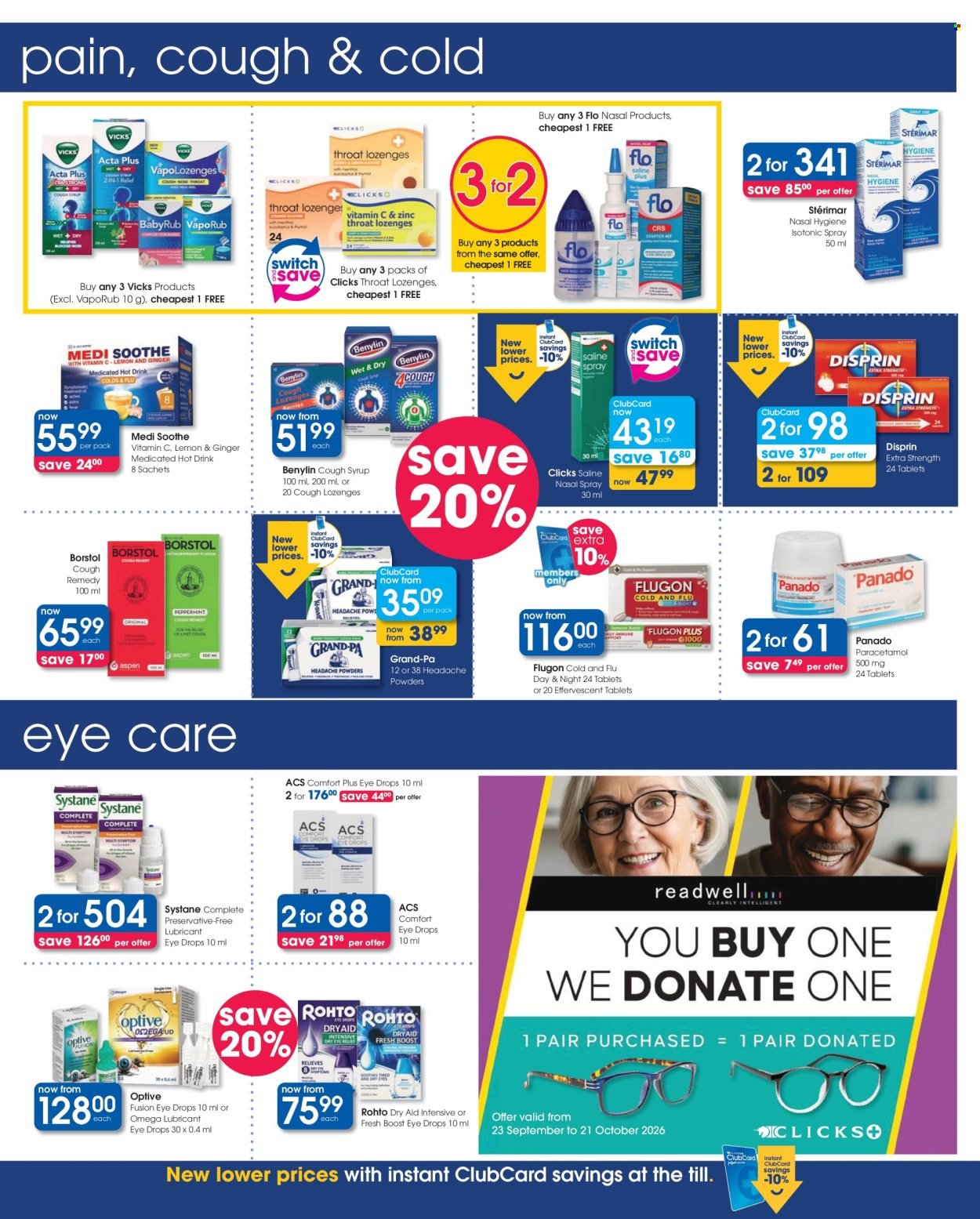 CLICKS specials - From Wednesday 23 Sept 2026