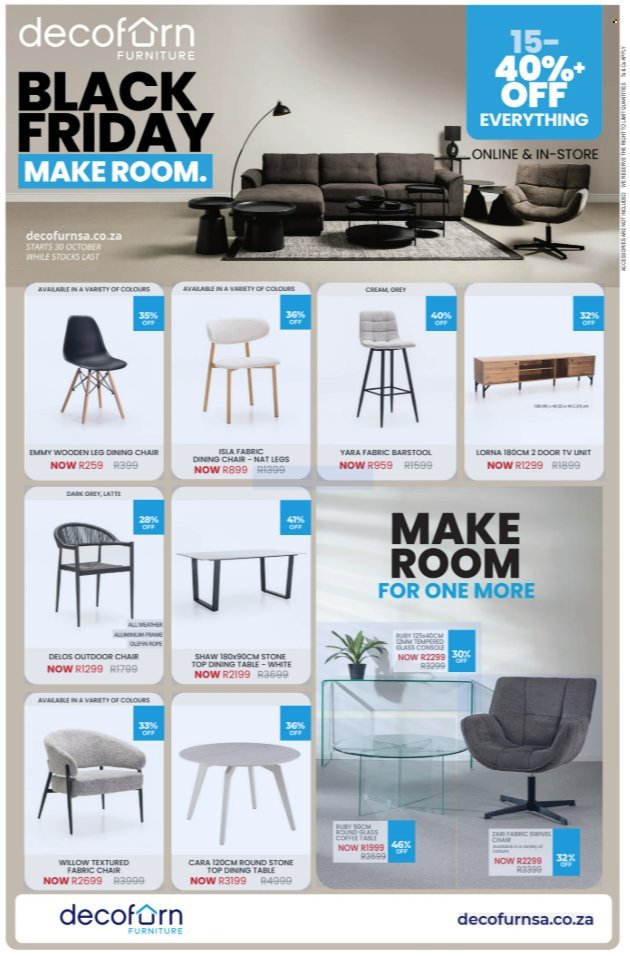 DECOFURN FURNITURE specials - From Thursday 29 Oct 2026