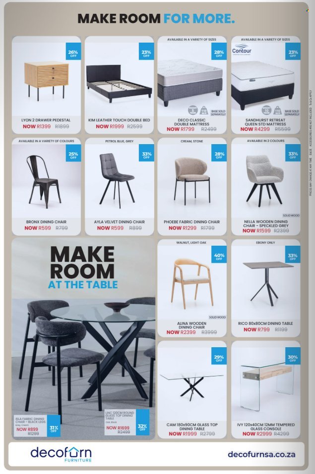 DECOFURN FURNITURE specials - From Thursday 29 Oct 2026