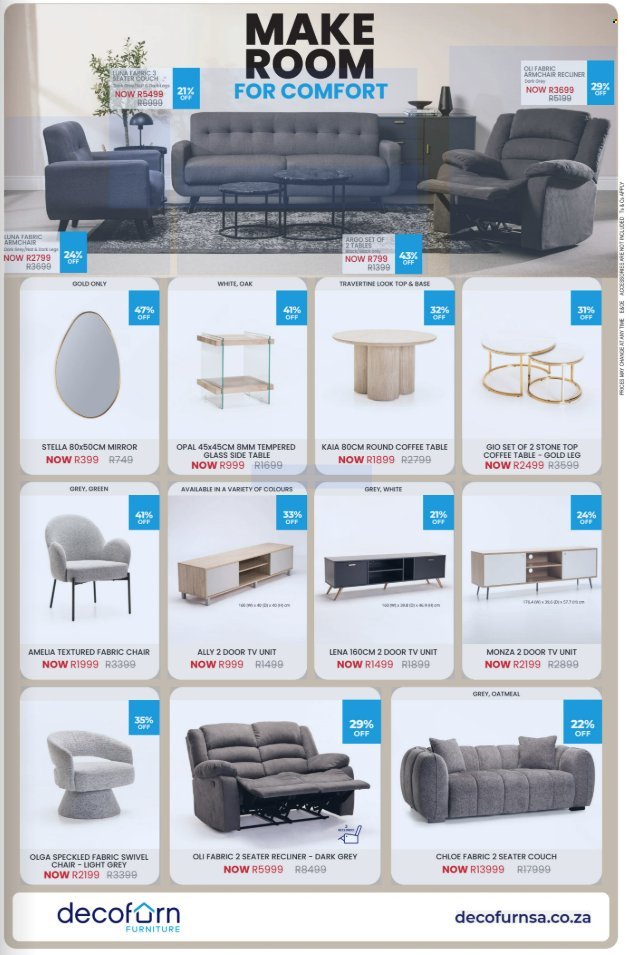 DECOFURN FURNITURE specials - From Thursday 29 Oct 2026