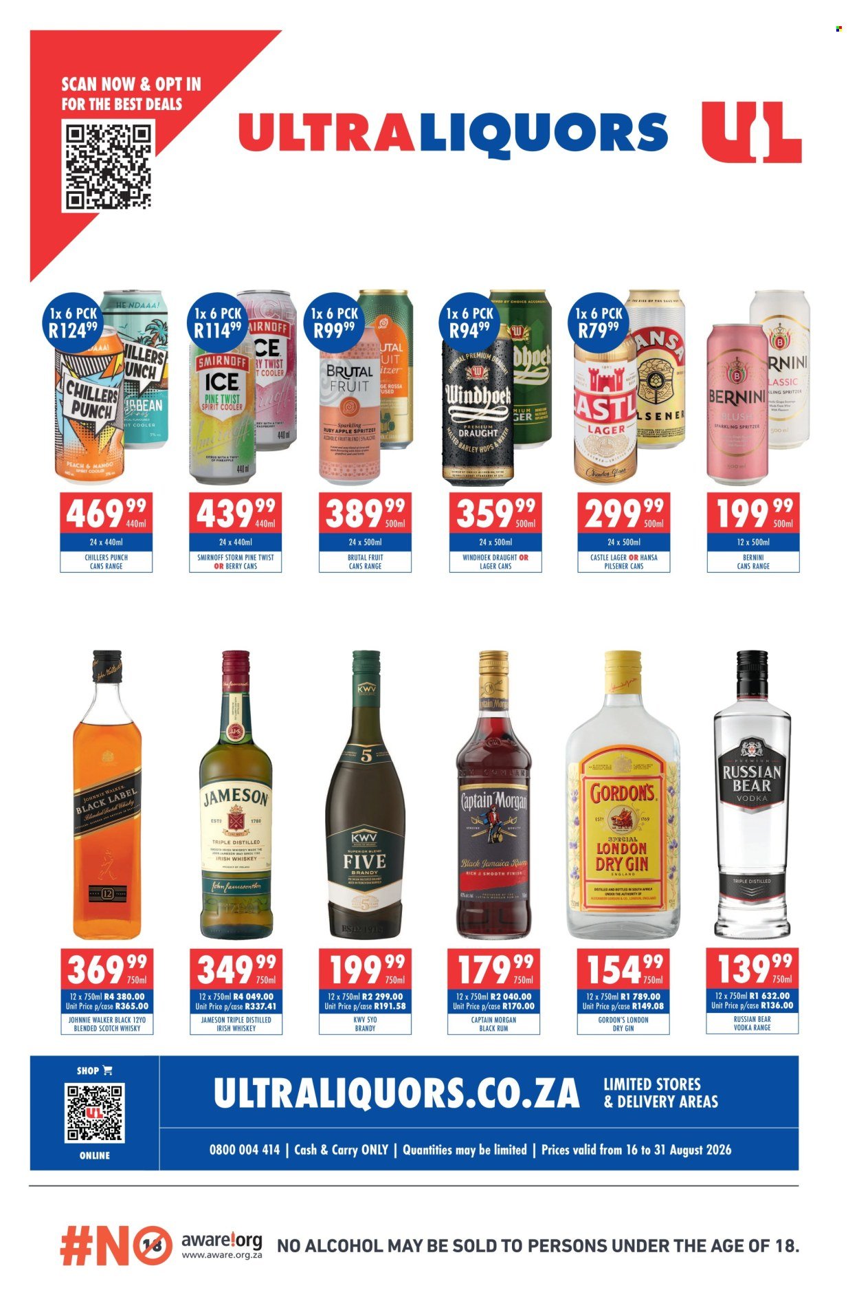 ULTRA LIQUORS specials - From Sunday 16 Aug 2026