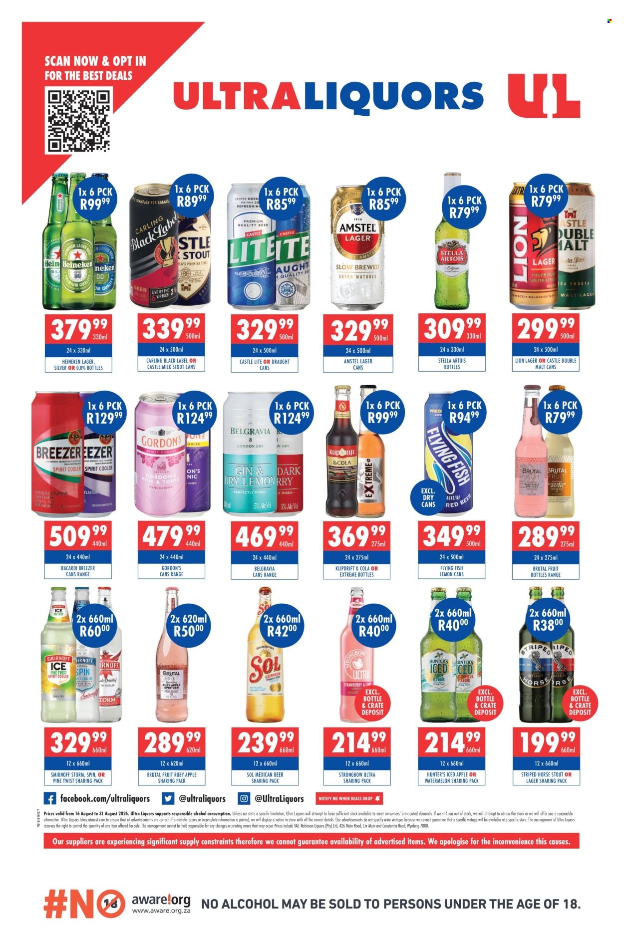 ULTRA LIQUORS specials - From Sunday 16 Aug 2026