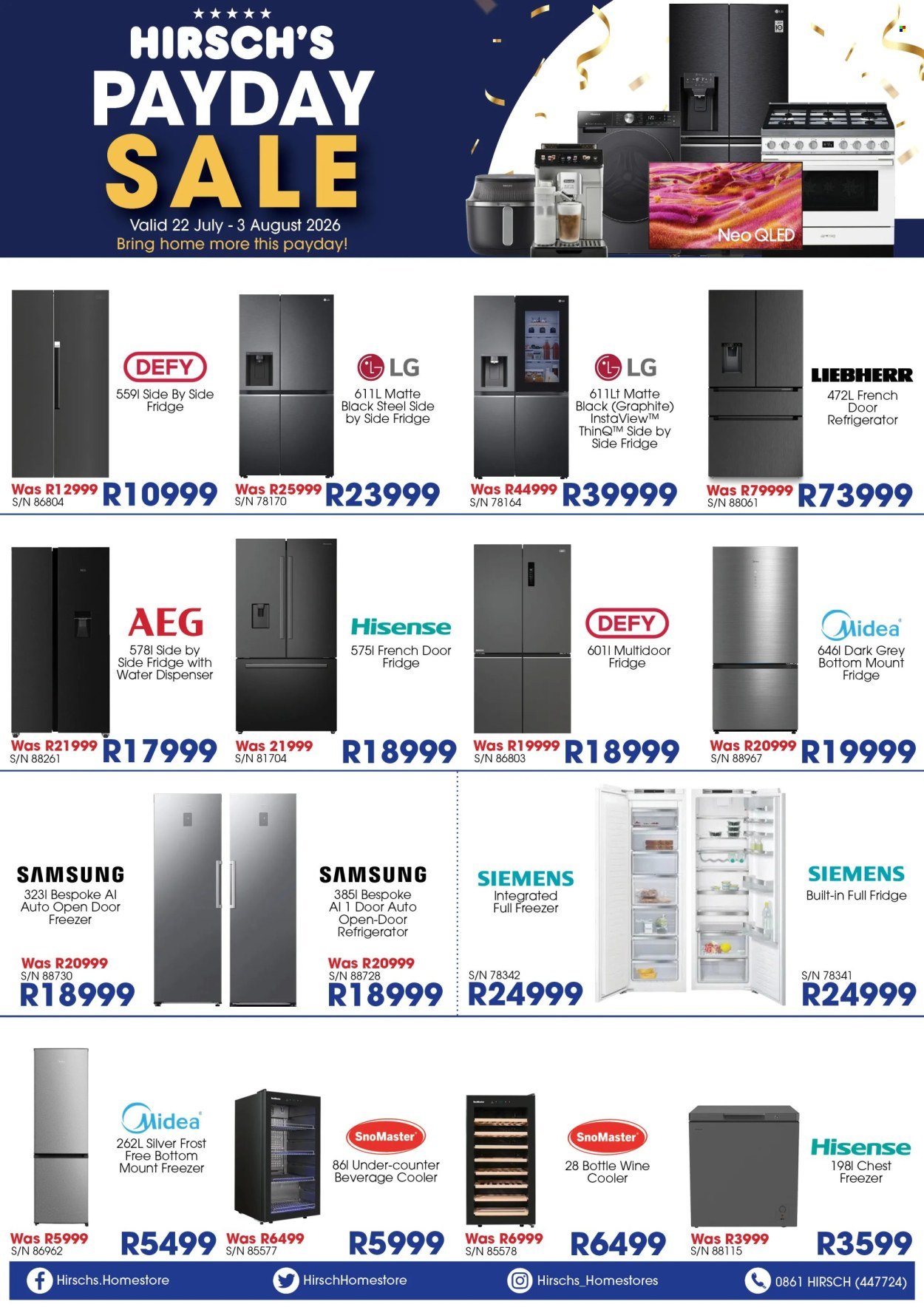 HIRSCH'S specials - From Wednesday 22 Jul 2026