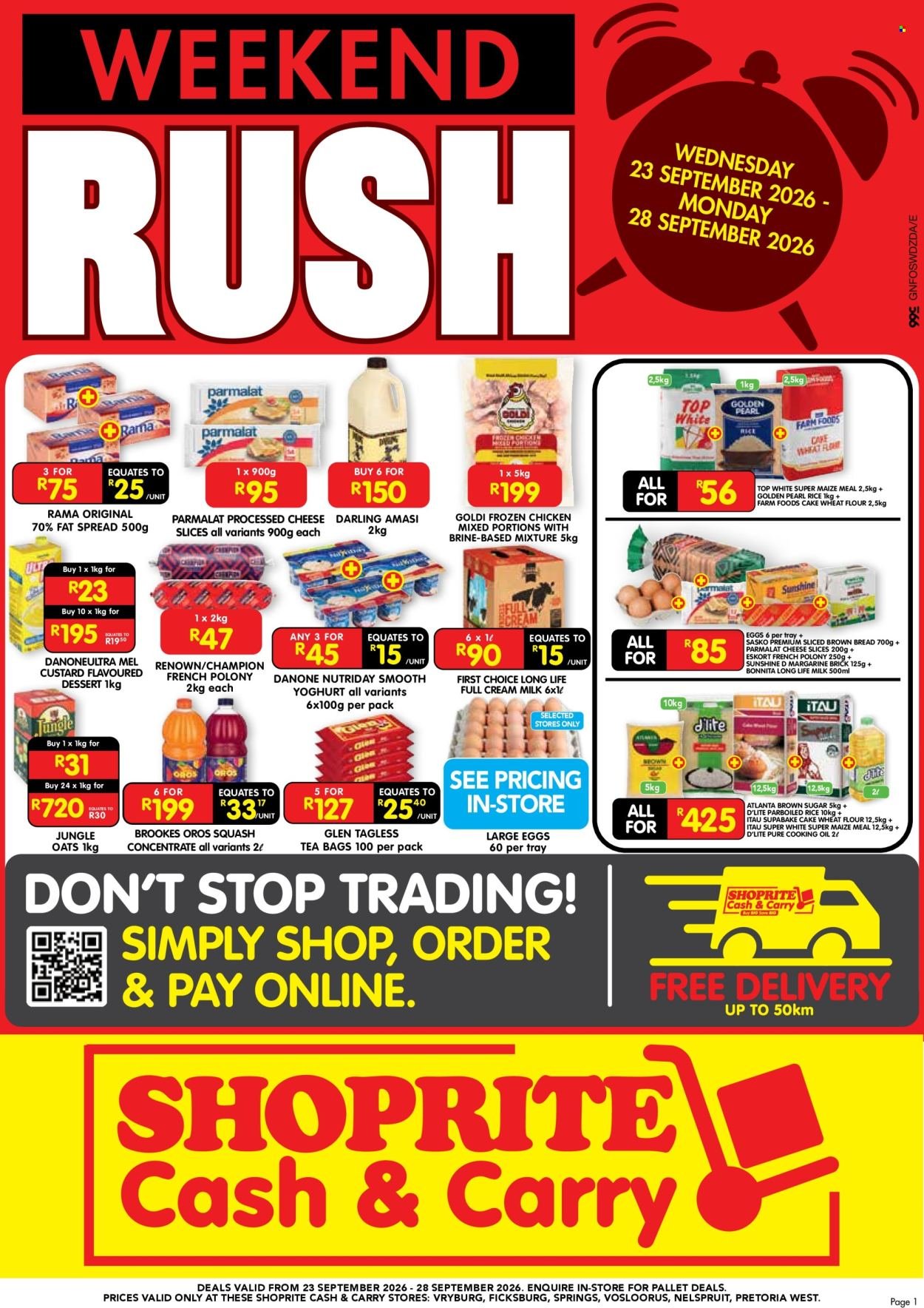 SHOPRITE specials - Cash & Carry Weekend Rush Gauteng