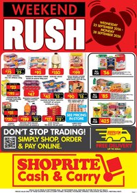 SHOPRITE specials - Cash & Carry Weekend Rush Gauteng